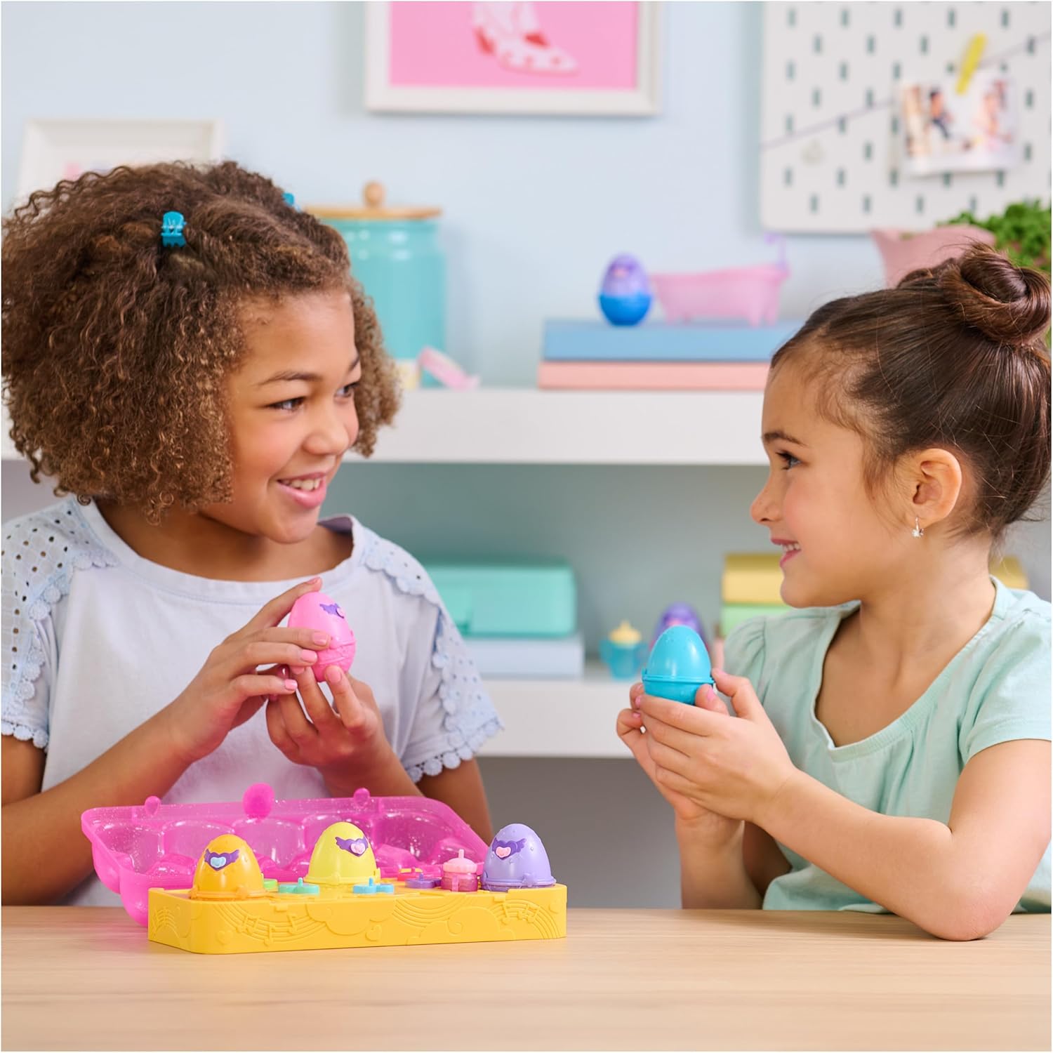 Hatchimals Alive, Pink & Yellow Egg Carton Toy with 6 Mini Figures in Self-Hatching Eggs, 11 Accessories, Kids Toys for Girls and Boys Ages 3 and up