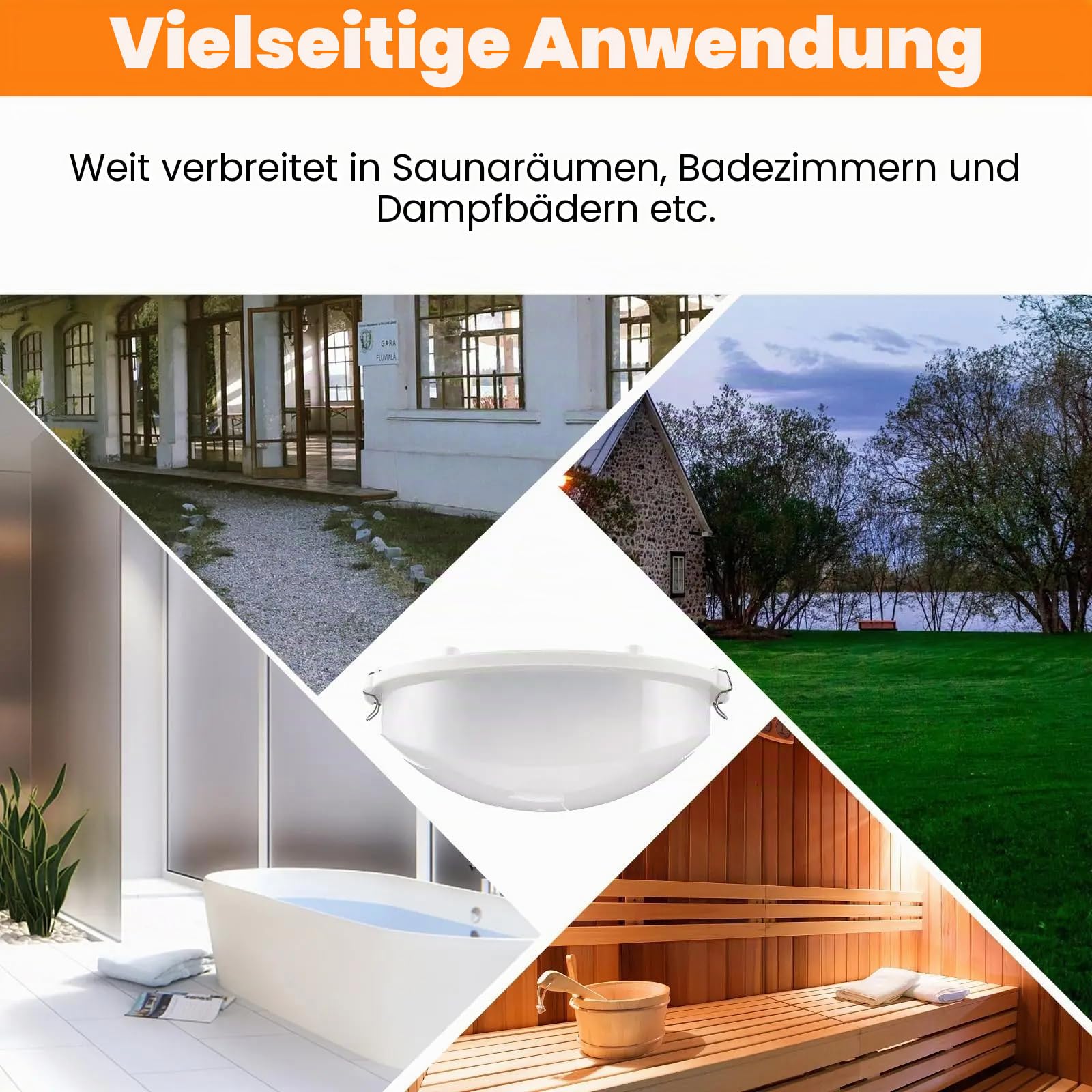 Mumusuki Saunalampe Saunaleuchte Sauna Beleuchtung,Saunaleucht LED Hochtemperaturbeständiges Explosionsgeschütztes Feuchtigkeitsbeständiges Dampfbad im Saunalicht Großes Band