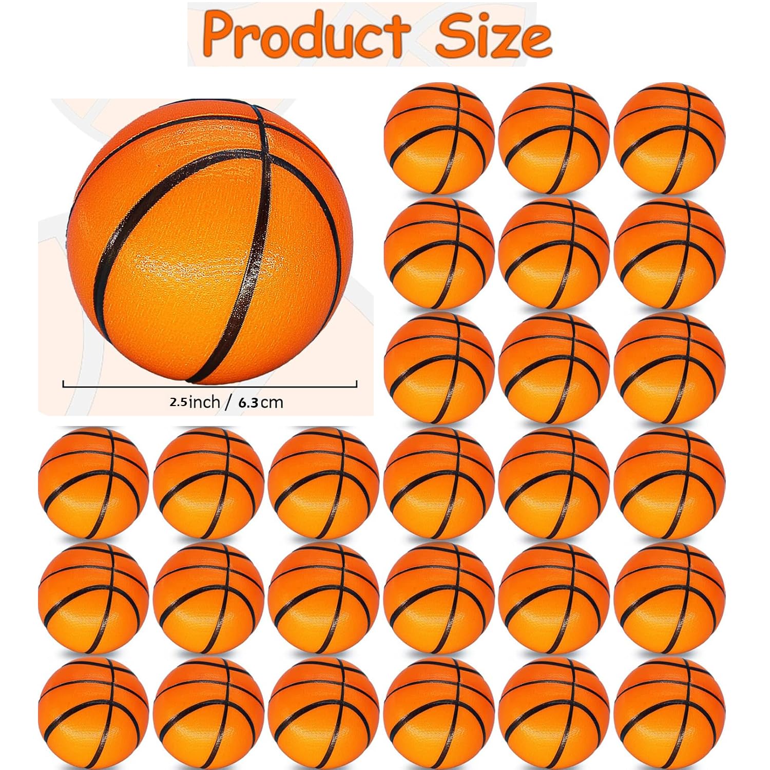 5-100 pcs Palla Antistress Mini Pallone da Pallacanestro 6.3cm | Palla Antistress Pallacanestro,Palline Squeeze Antistress in Schiuma,Stress Toys per Festa,Premi,Regali di Compleanno