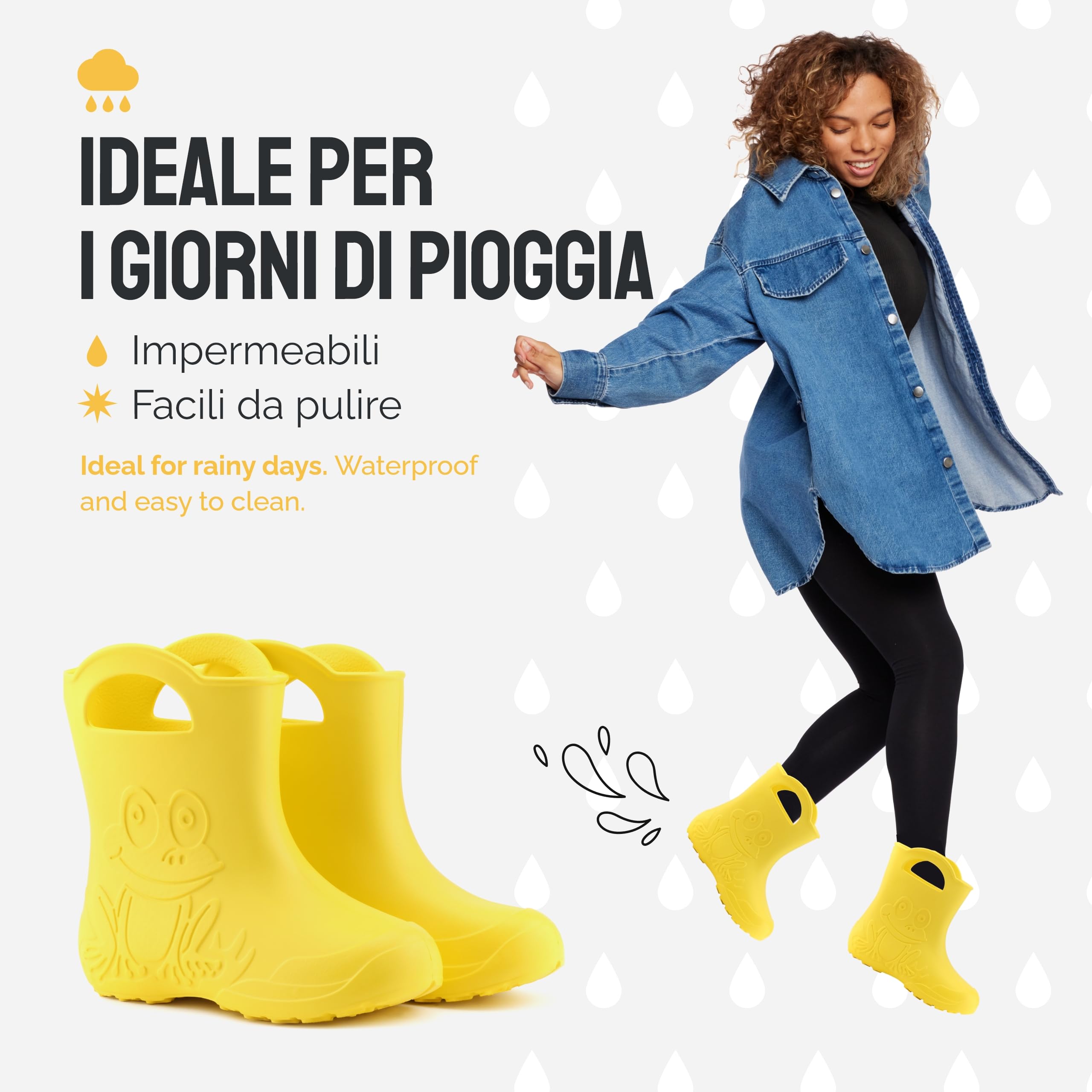 Ladeheid Stivali Pioggia Donna in EVA – Impermeabili, Robusti e Confortevoli, Stivali impermeabili donna Antiscivolo per la Pioggia, Facili da Pulire LA-СA-09