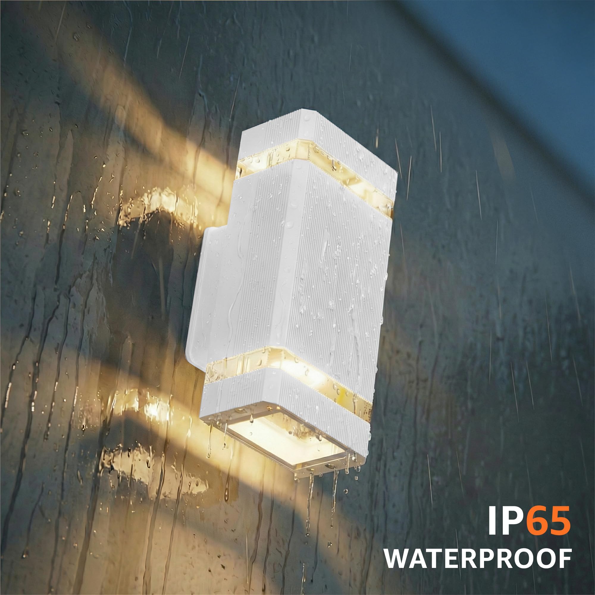 Aipsun LED Lampada da esterno, Applique da esterno GU10 Up Down 3000K bianco caldo | IP65 Applique per interni/esterni, balcone, giardino, garage e corridoio|Bianco