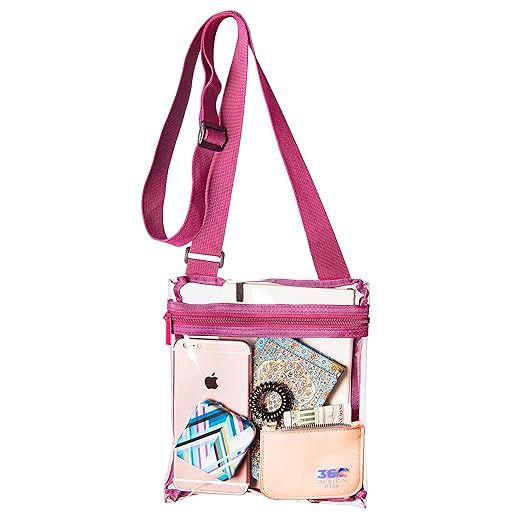 Clear Bag Stadium Approved Crossbody. Small Clear Bags for Women & Men to Stand Out in Style & Security at Games, Events, Concerts. Clear Crossbody Purses for Women - Stylish & Convenient