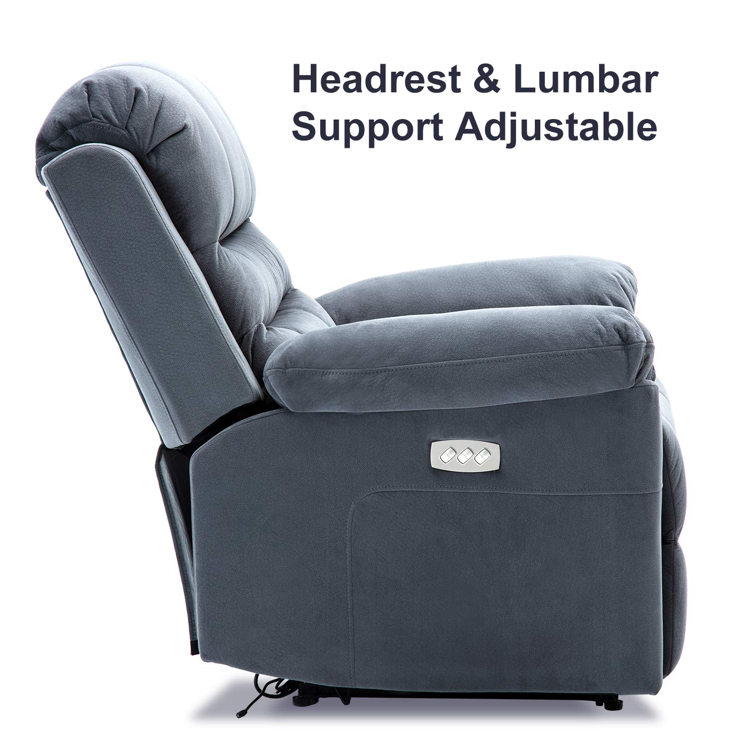 Bonzy Home Power Recliner Chair Headrest & Lumbar Support Adjustable