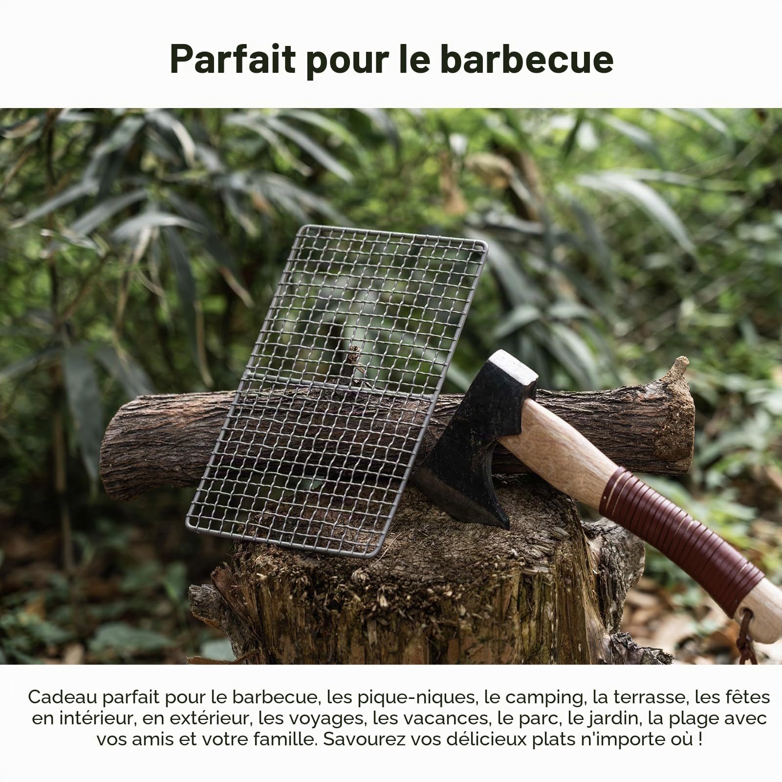 Boundless Voyage Barbecue au Charbon de Titane Durable de Taille Mini avec Sac de Transport