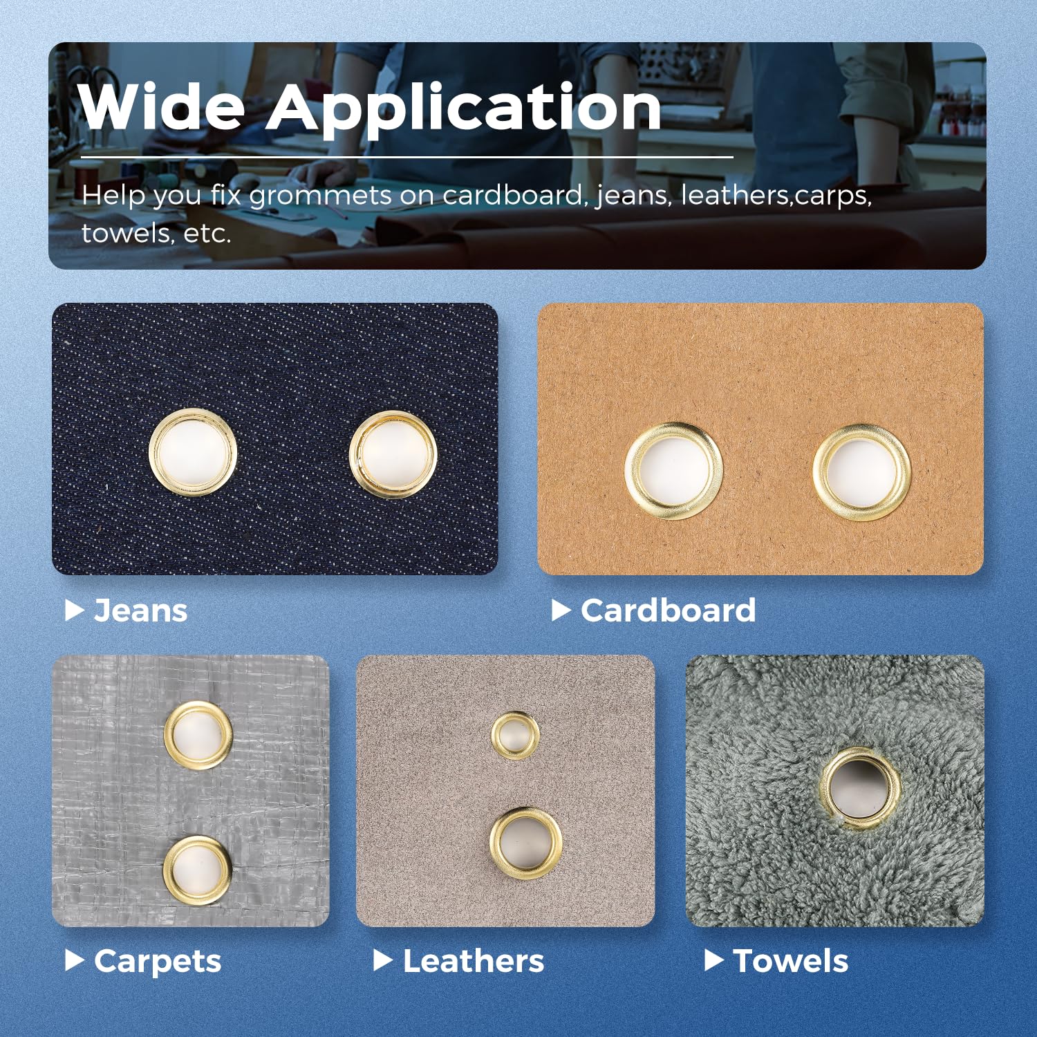 Bonvoisin Macchina per Occhielli a Pressione Manuale, con 3 Punzoni e 1500 Occhielli (6/10/12mm), Macchina per Occhielli a Pressione per Pelli, Jeans,Cartone, Tappeti e Asciugamani