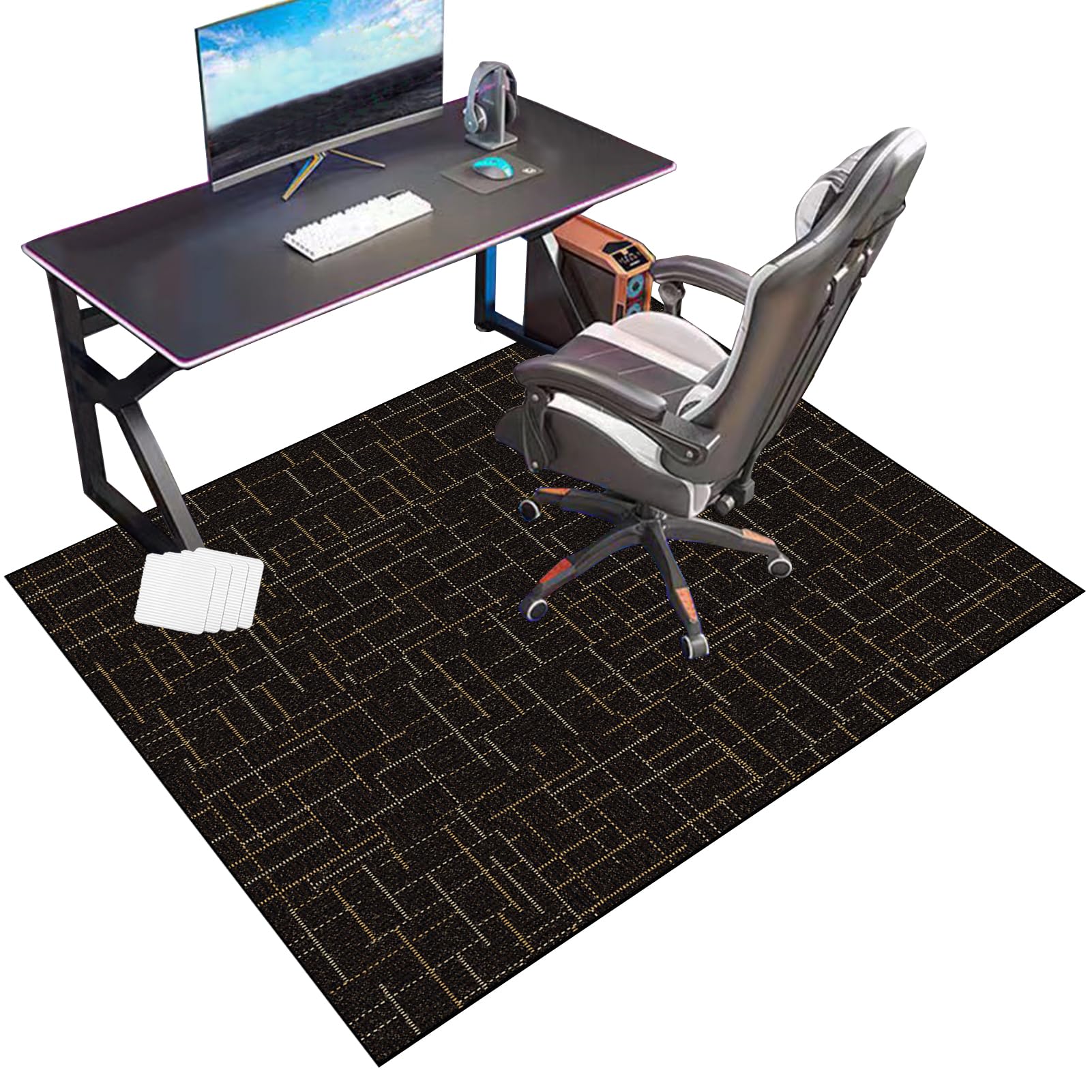 RxueSug Floor Protector Mat for Office Home Computer Gaming Chair Mat Carpet Protector Chair Mat Large Office Chair Mat for Hard Floor Non-slip Desk Chair Mat for Carpet Floors 150 x 180 cm