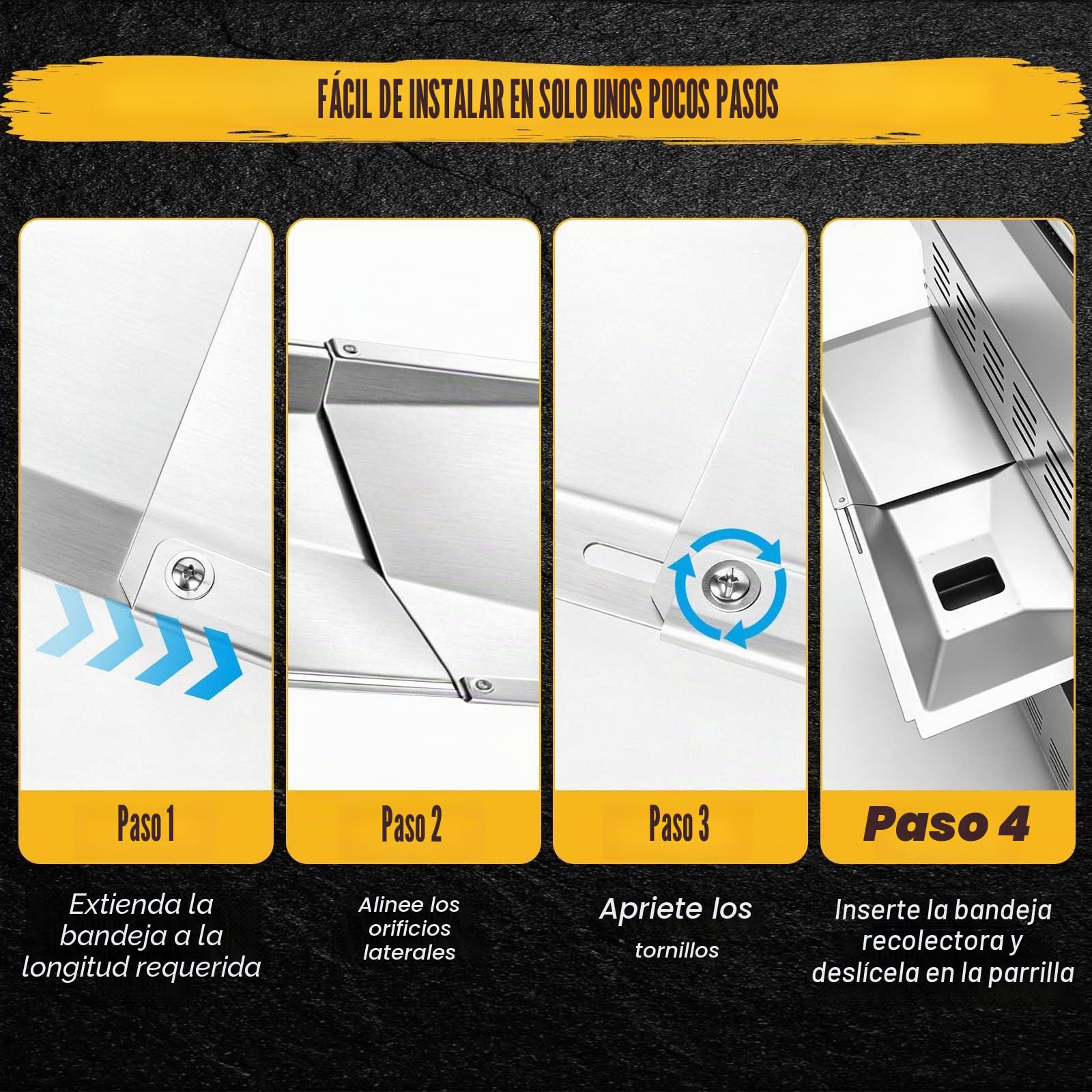 GFTIME Bandeja de grasa universal con bandeja colectora de 60 cm hasta 80 cm, bandeja de goteo ajustable para barbacoa de gas de 3/4/5 quemadores de Charbroil, Dyna Glo, Nexgrill, Kenmore, Uniflame y