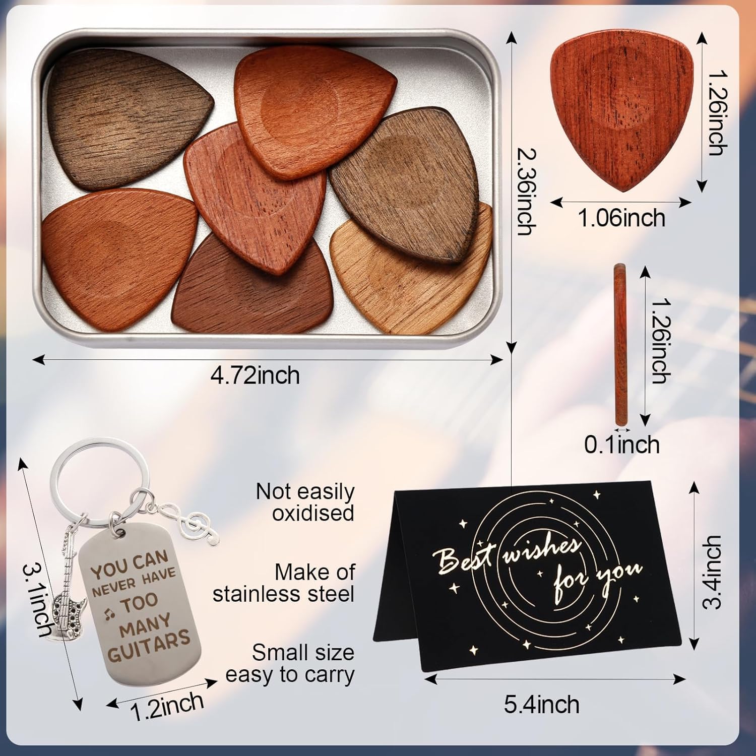 13 Pieces Guitar Gifts for Men Music Gift for Women Music Lovers Christmas Gifts for Musicians Guitar Lovers for Christmas Birthday - Image 3