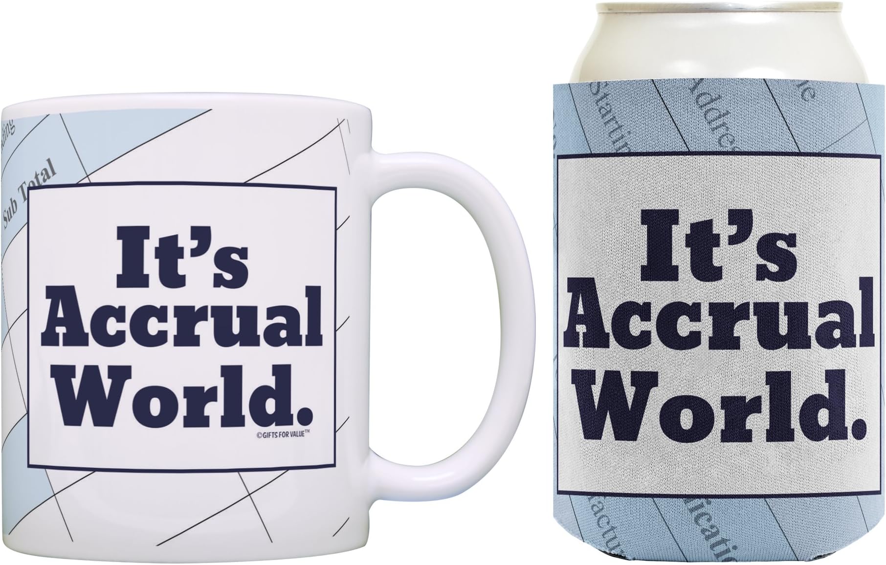 Accountant Gifts for Men It's Accrual World Funny Accounting Gifts CPA Gifts Coworker Gifts Accountant Gifts for Women Coffee Mug & Can Coolie Bundle