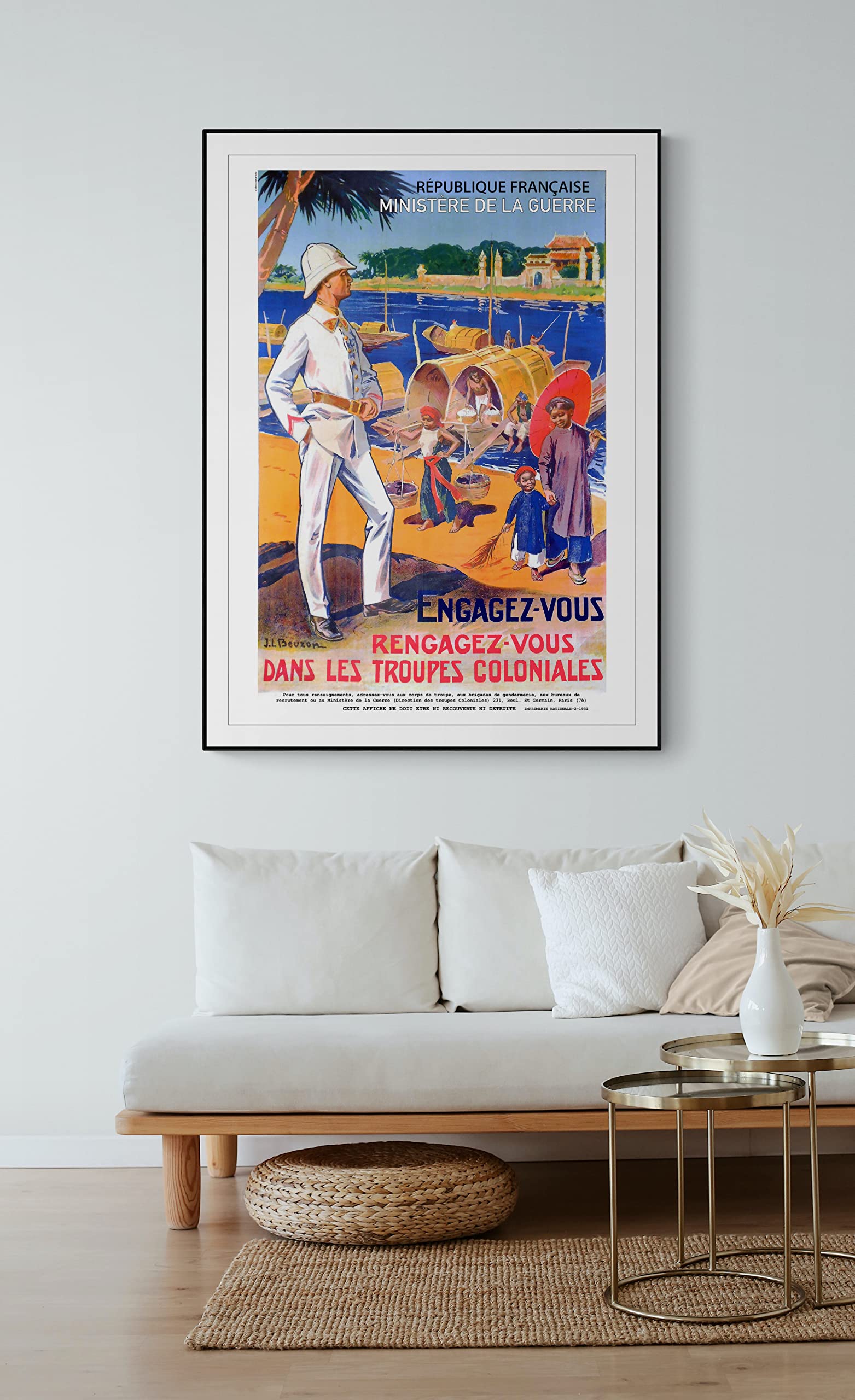 Photosegor Troupe Coloniale 55 Poster Riproduzione - Formato 110x150 cm su carta Luxe 300 GR. Tutti formati e supporti possibili