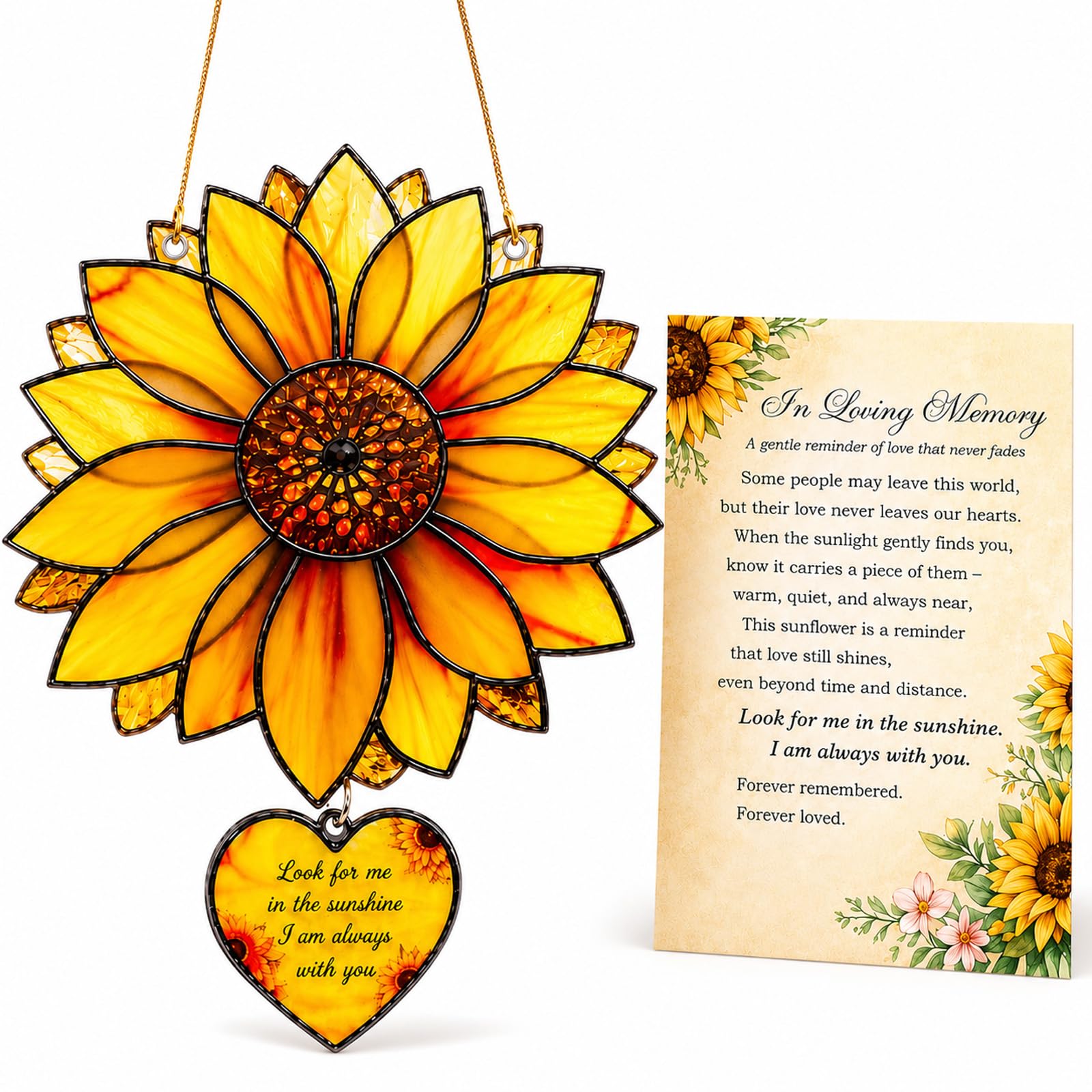 Sunflower Memorial Suncatcher Ornament Sympathy Gift