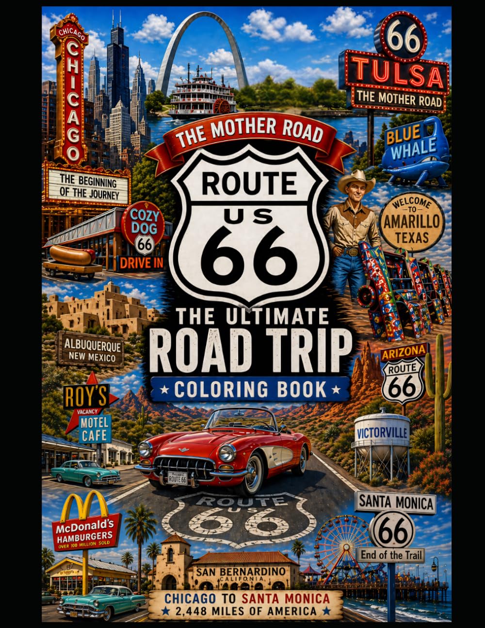 The Ultimate Route 66 Road Trip Coloring Book