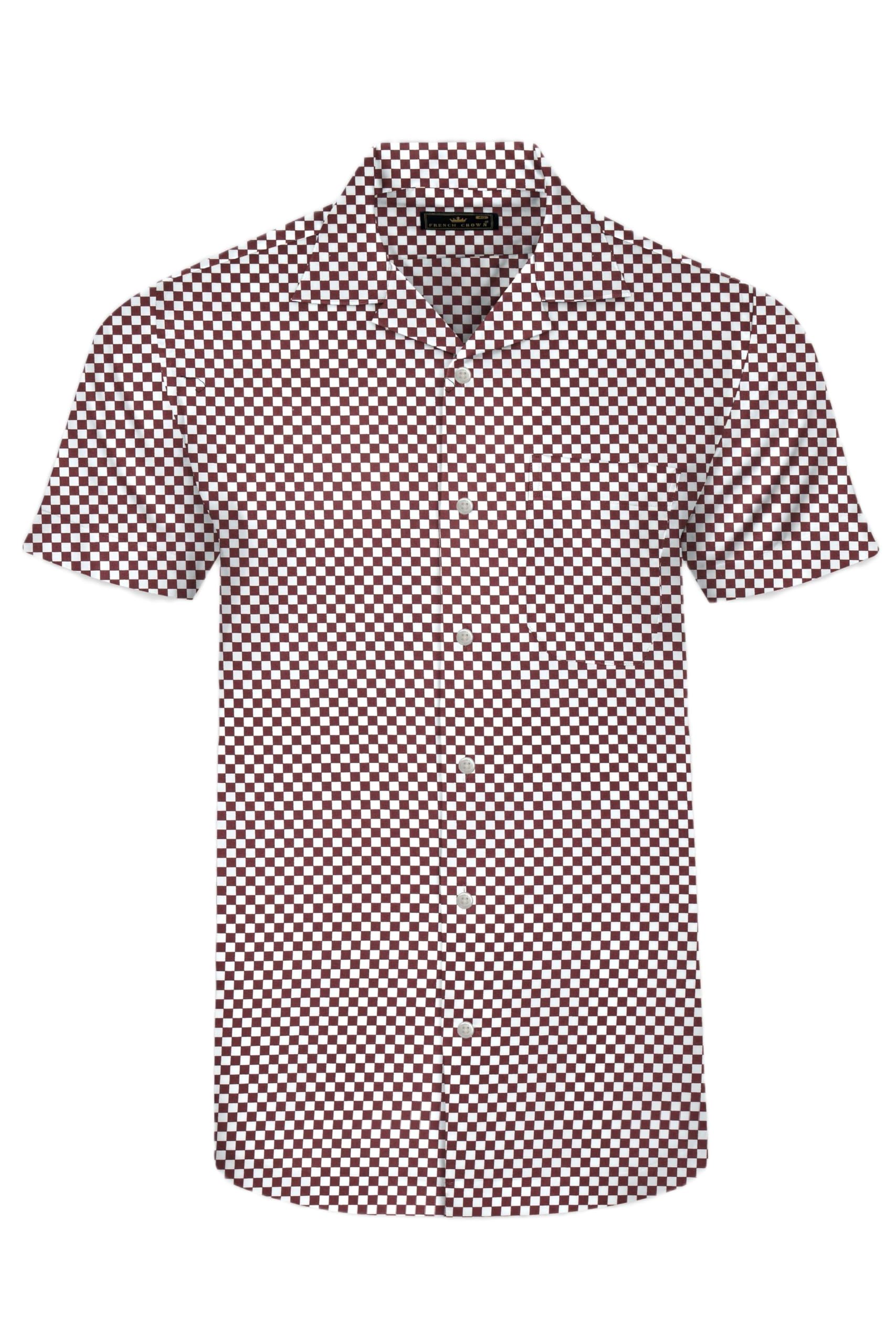 Men's Crater Brown and White Checked Premium Cotton Shirt (Size)-image-19