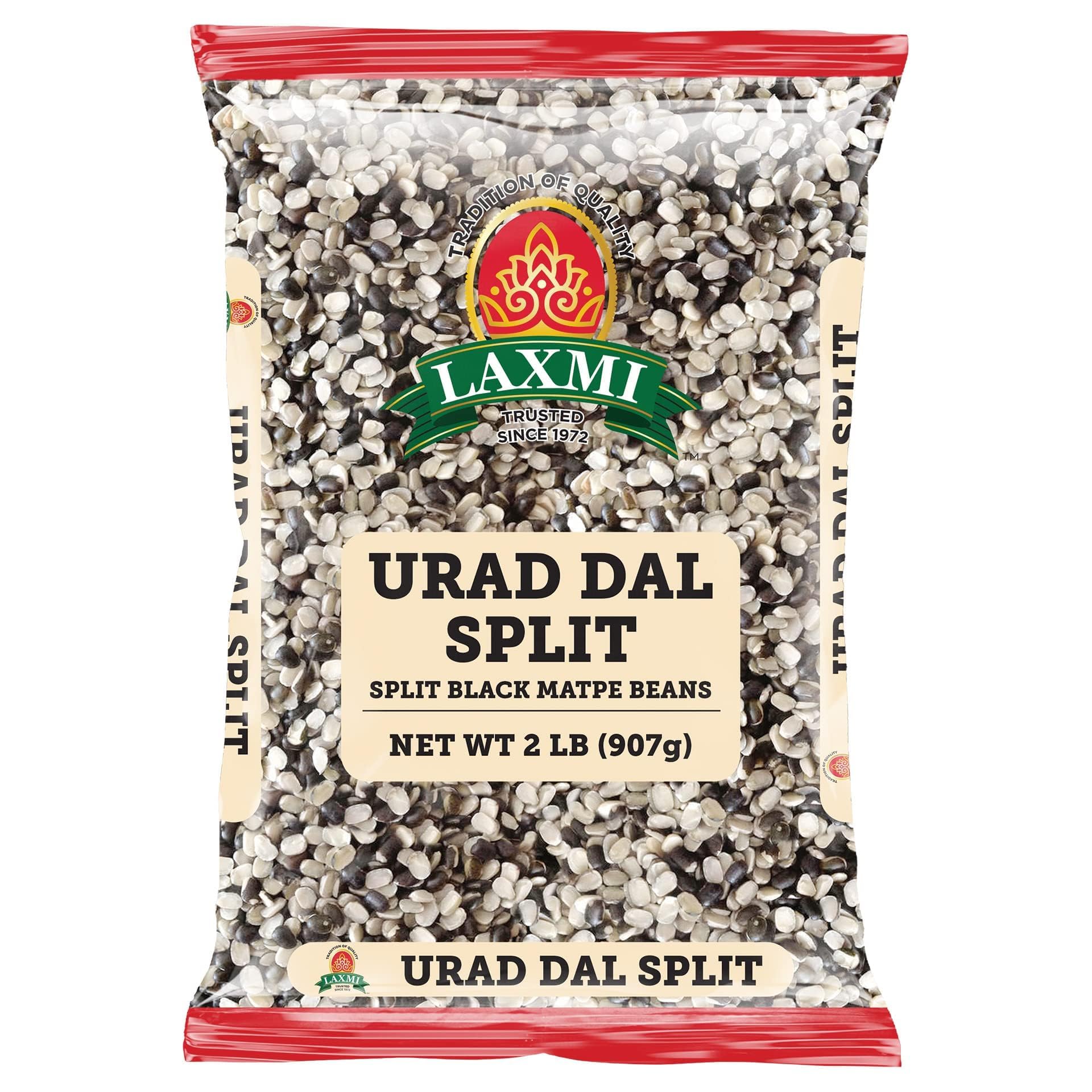 Laxmi Brand Urad Dal Split, Split Black Matpe Beans, House of Spices, Product of India (2lb)
