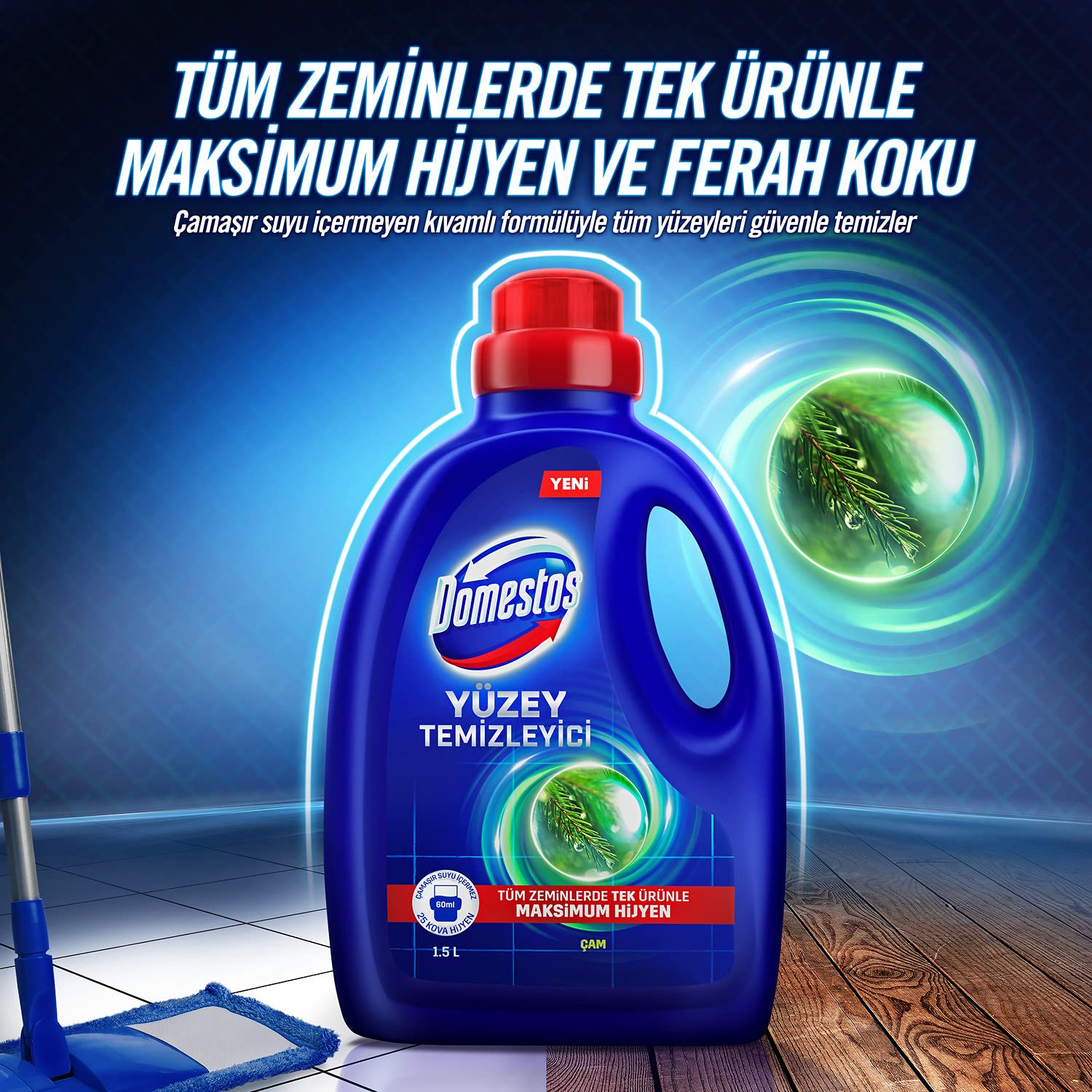Domestos Yüzey Temizleyici Yoğun Kıvam Çam 1500 ml 2li paket