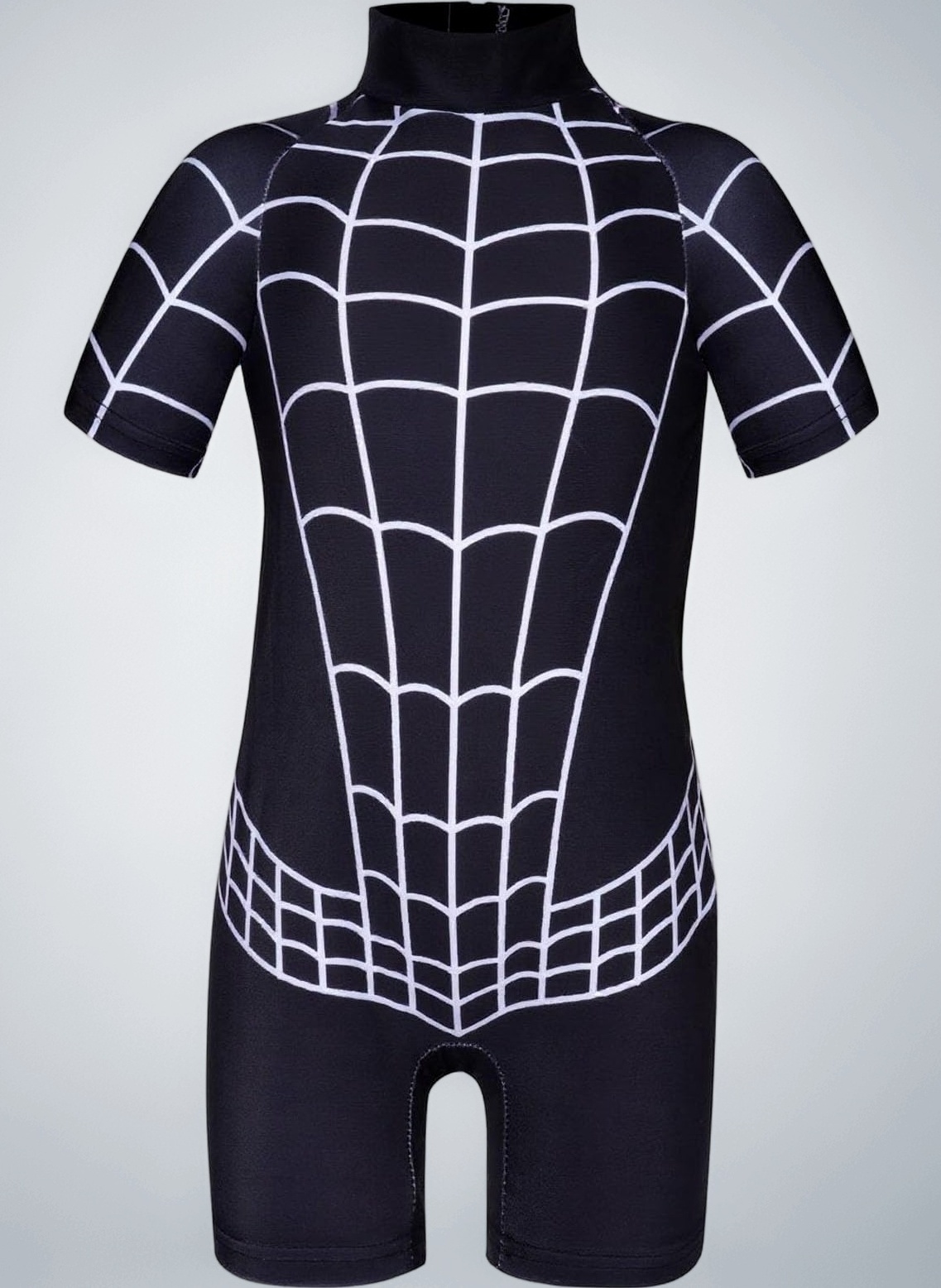 URAQT Boys Swimming Costume, Kids One Piece Short Sleeve Swimwear with Swimming Cap, Kids Cartoon UV Protection Swimsuit Child Rash Guard Bathing Suit, Kids Swim Set for 3-9 Years