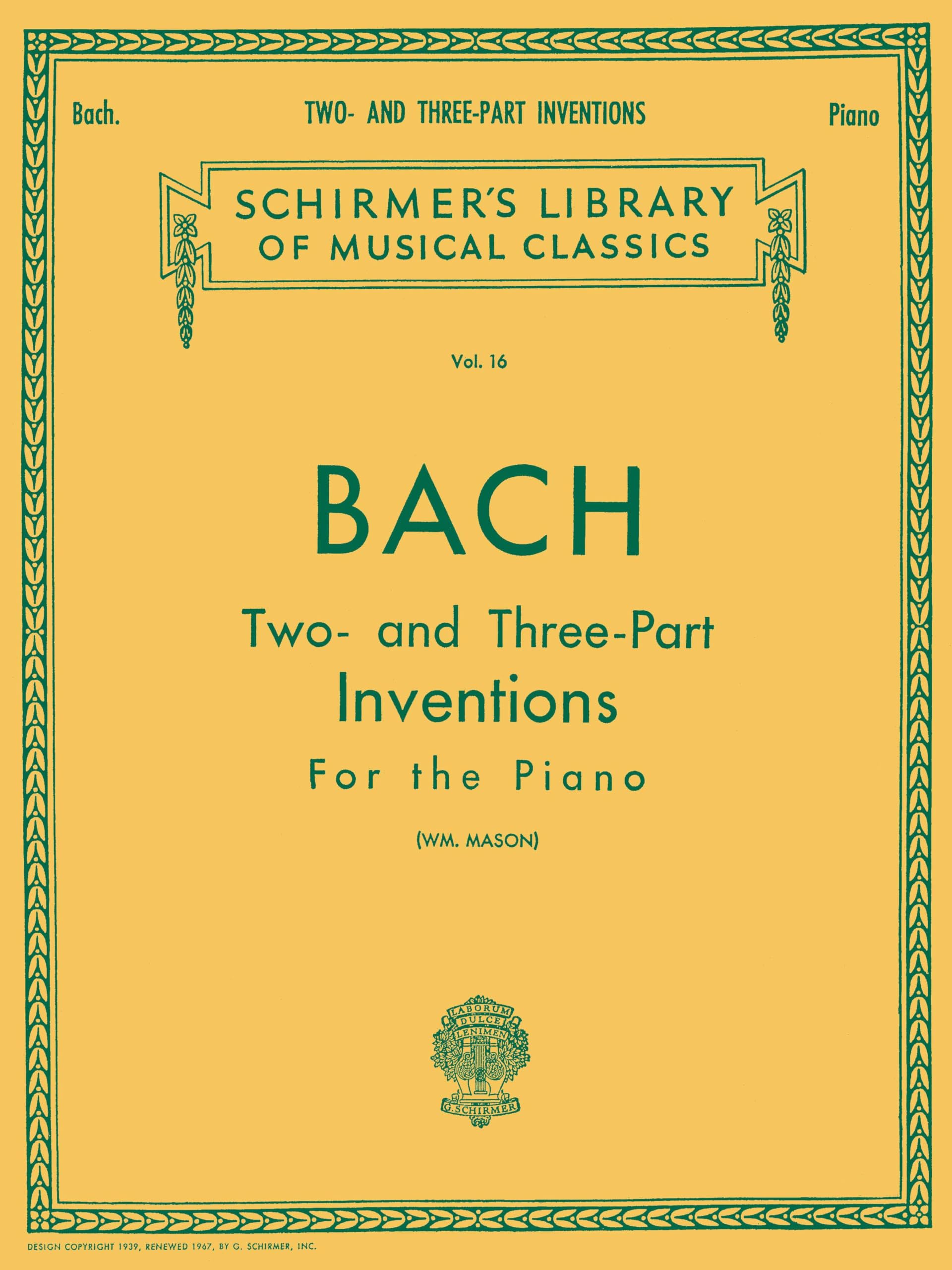 Bach: Two and Three Part Inventions for the Piano (Schirmer's Library of Musical Classics)
