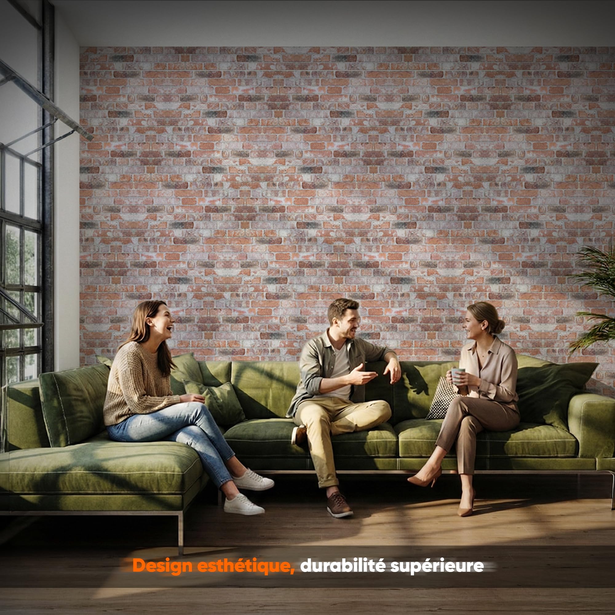 IZODEKOR Revêtement mural aspect pierre 100x50x2 cm panneau mural effet 3D 10 pièces
