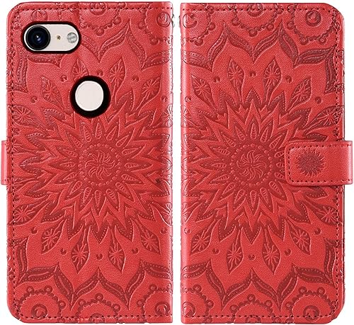 Miniatura 5 de Funda de teléfono para Google Pixel 3 XL con protector de pantalla de vidrio templado y funda magnética de cuero, soporte para tarjetas, accesorios