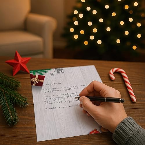 Miniatura 3 de Papel de papelería navideño plateado y dorado, 80 hojas de membrete para eventos de invierno y vacaciones