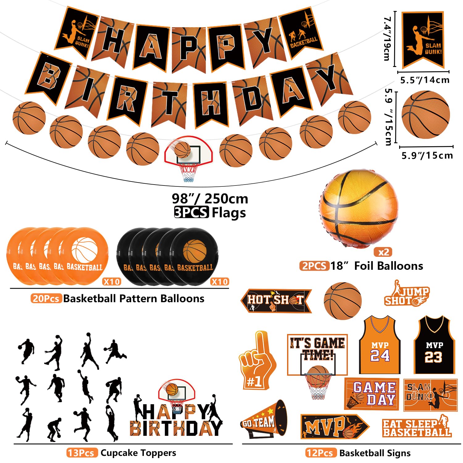 Basketball Party Tafelware Set - Basketball Feest Borden - Verjaardag