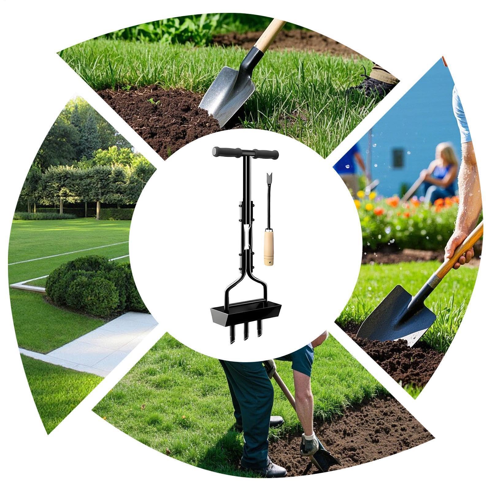 Aeratore Suolo Carotatore Metallico Dissodante e Cura del Prato | Ferro da giardino in metallo, attrezzatura per la cura del prato per appassionati, agricoltori