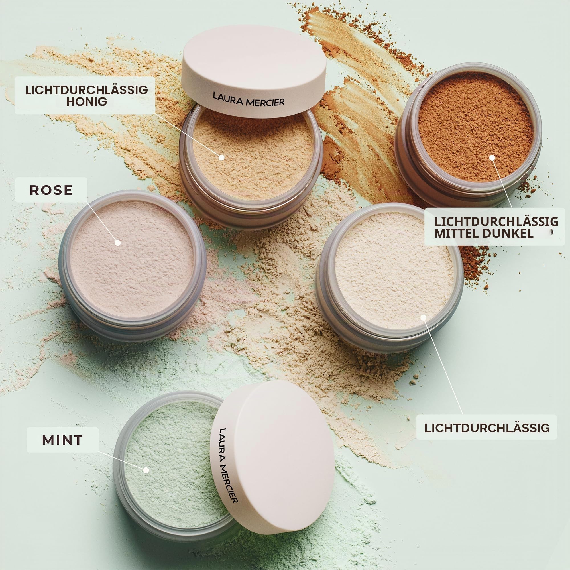 Laura Mercier Translucent Loose Talc-Free Setting Powder - Ultra-Blur, 16 Std. feuchtigkeitsspendender Halt, natürliches Finish, mit Hyaluronsäure, für normale bis trockene & reife Haut