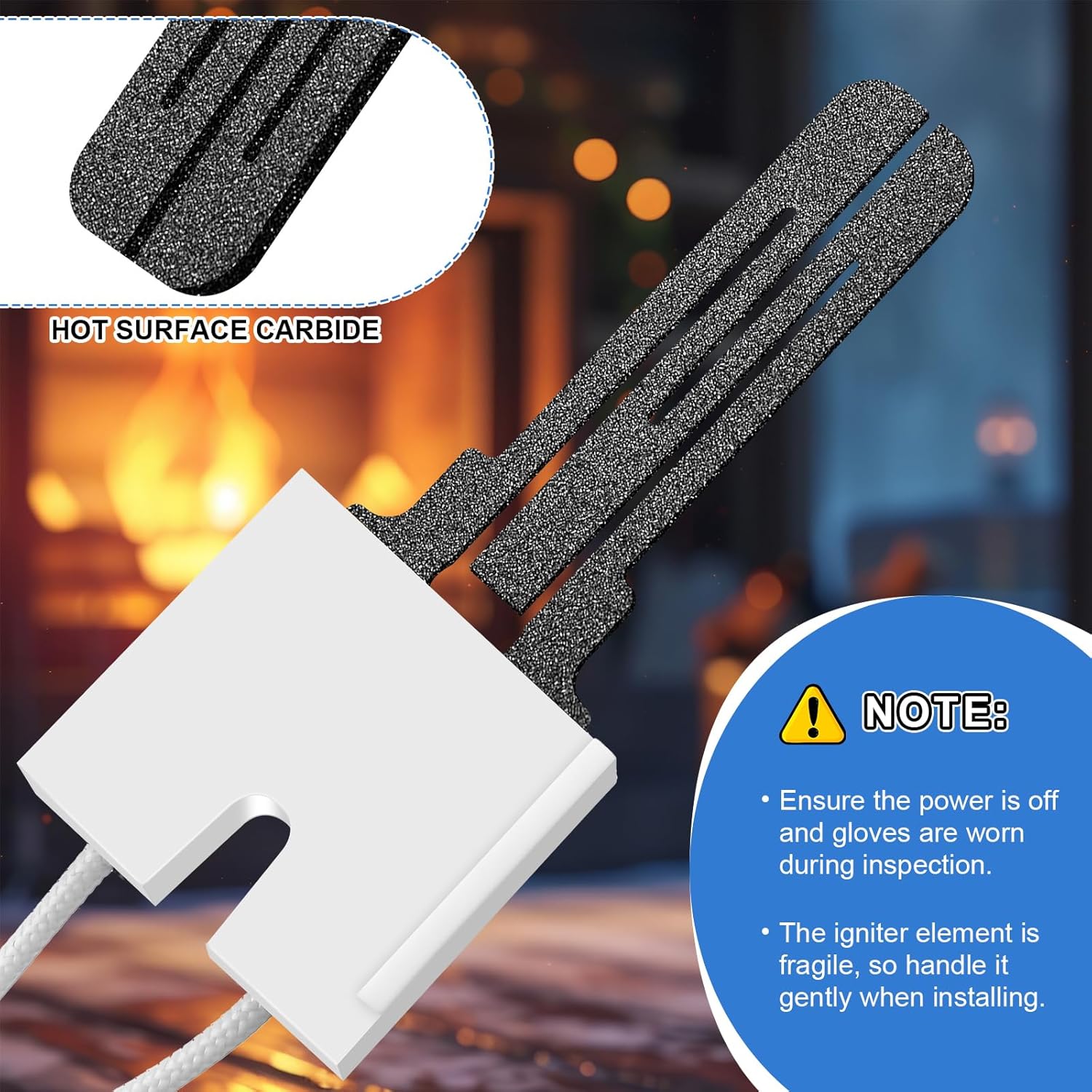 Dreyoo 2 Pack Gas Furnace Igniter Replacement, Compatible with York/Luxaire/Coleman Air Pro/Coleman-Evcon 025-32625-000 S1-025-32625-000/Norton-271N, Flat Style Hot Surface Ignitor