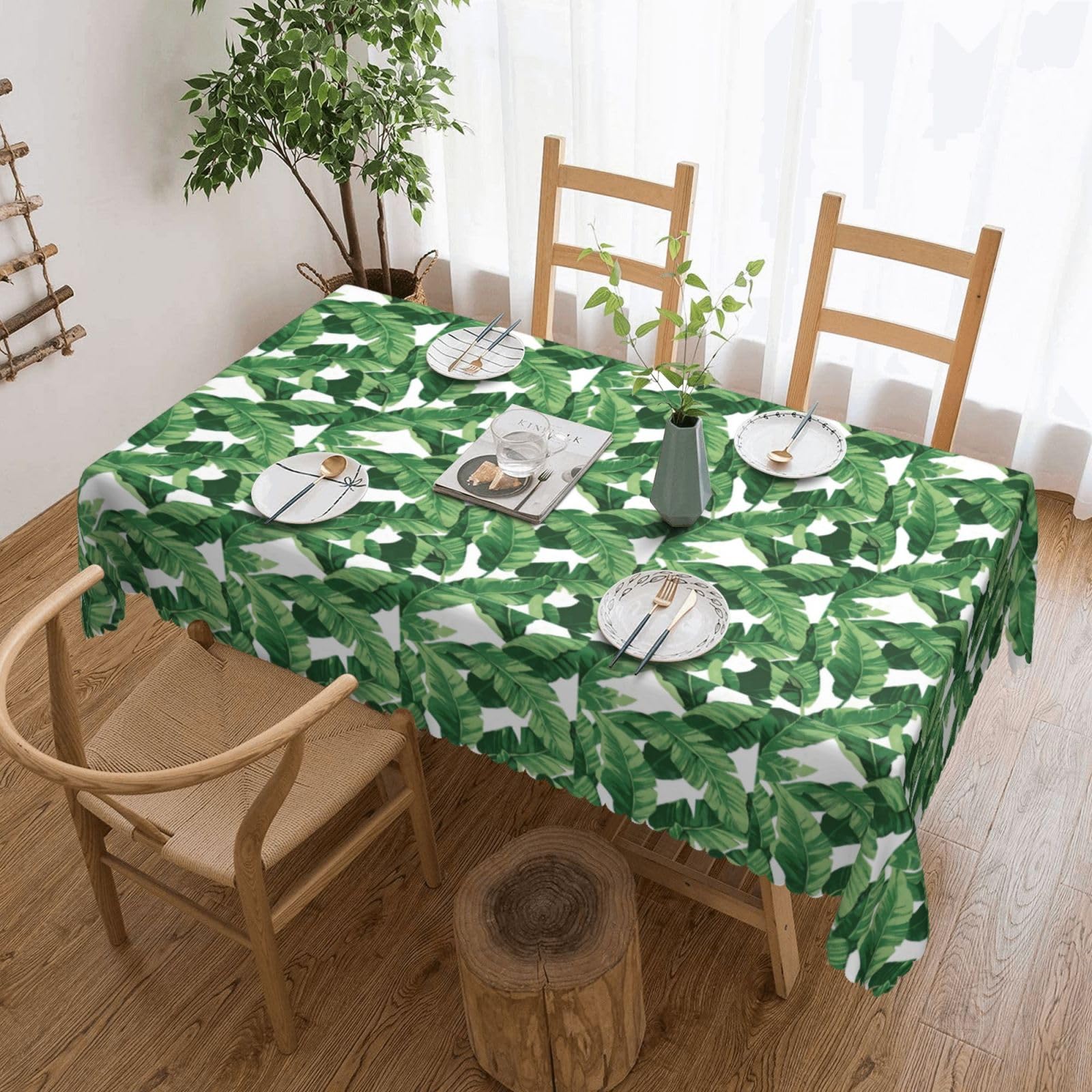 Nappe rectangulaire feuilles de palmier lavable pour protéger vos tables de buffet