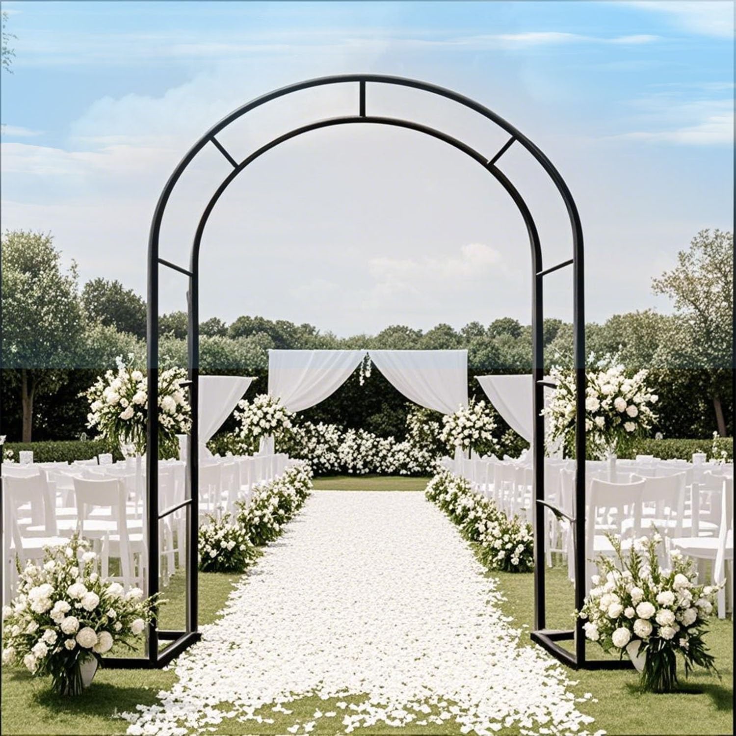 Zewnętrzny łuk ślubny metalowa altana do roślin pnących ogród Det Adjuble 80350 cm czarny 300 W x 220 wys. Idealna na wesela, imprezy i dekoracje podwórka