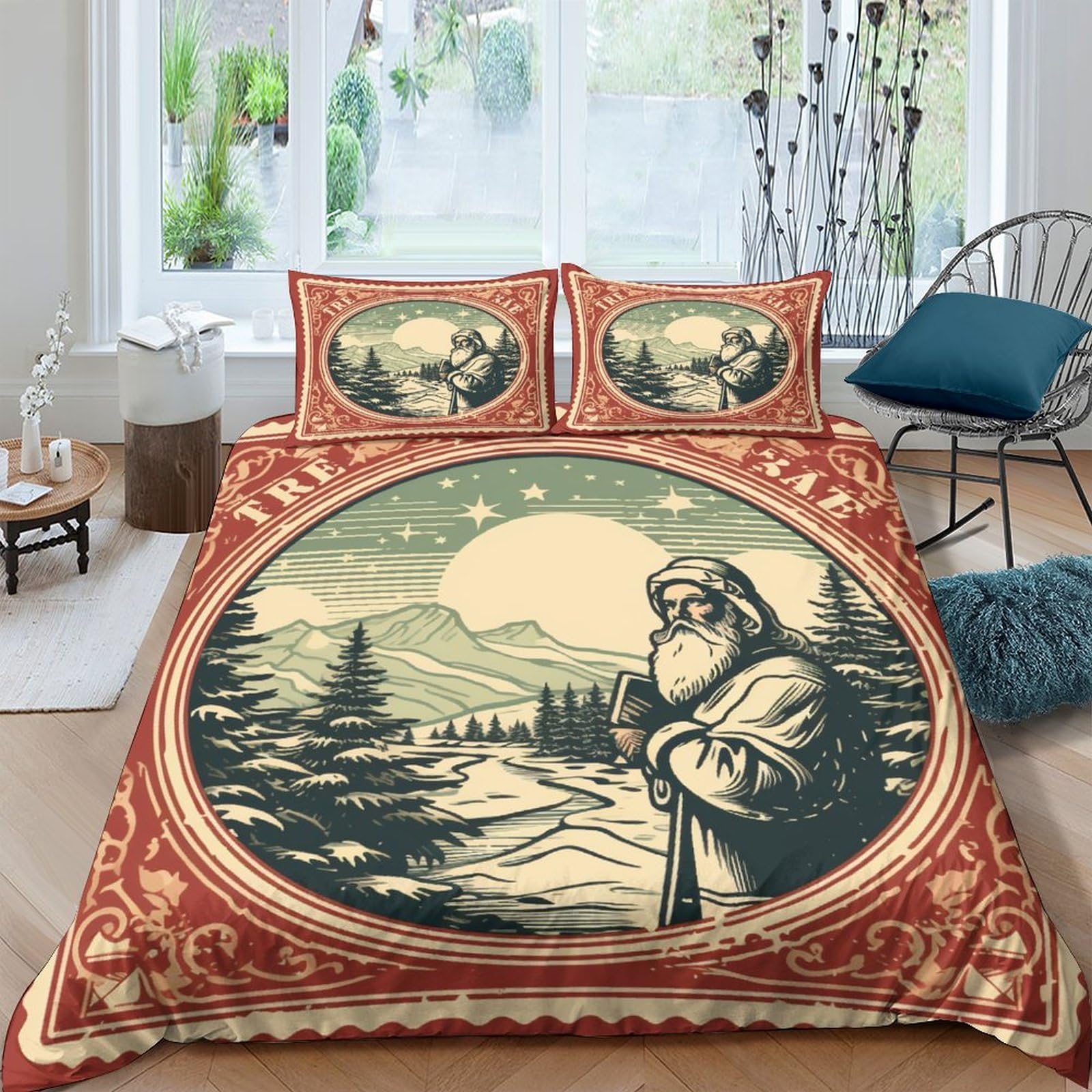 Parure de lit Noël 200x200 pour une ambiance vintage et cocooning