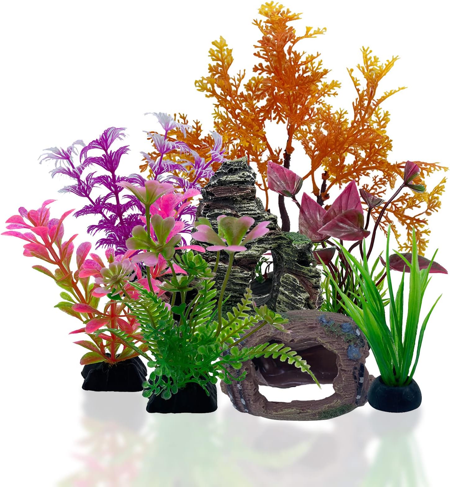 RUIJIE Plante Artificielle Aquariu Deco, 30 Pièces Plantes En Plastique D'aquariu, Plantes