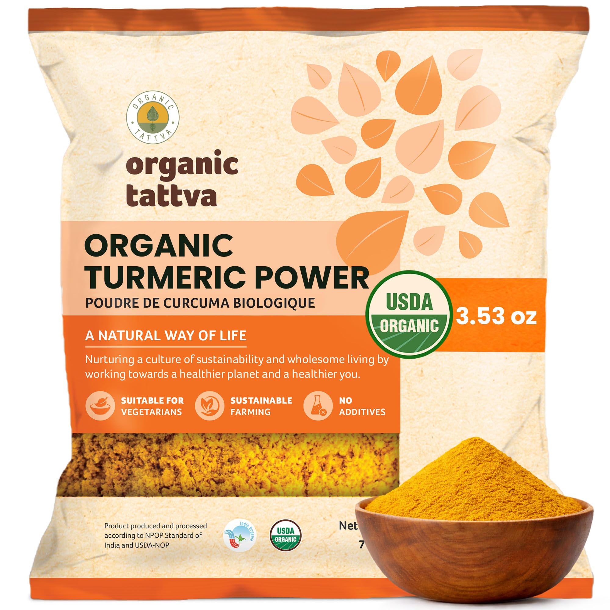 Organic Gluten Free Turmeric (Haldi) Powder - 100 Gram | Quality Indian Spice, High Curcumin Content Haldi Powder