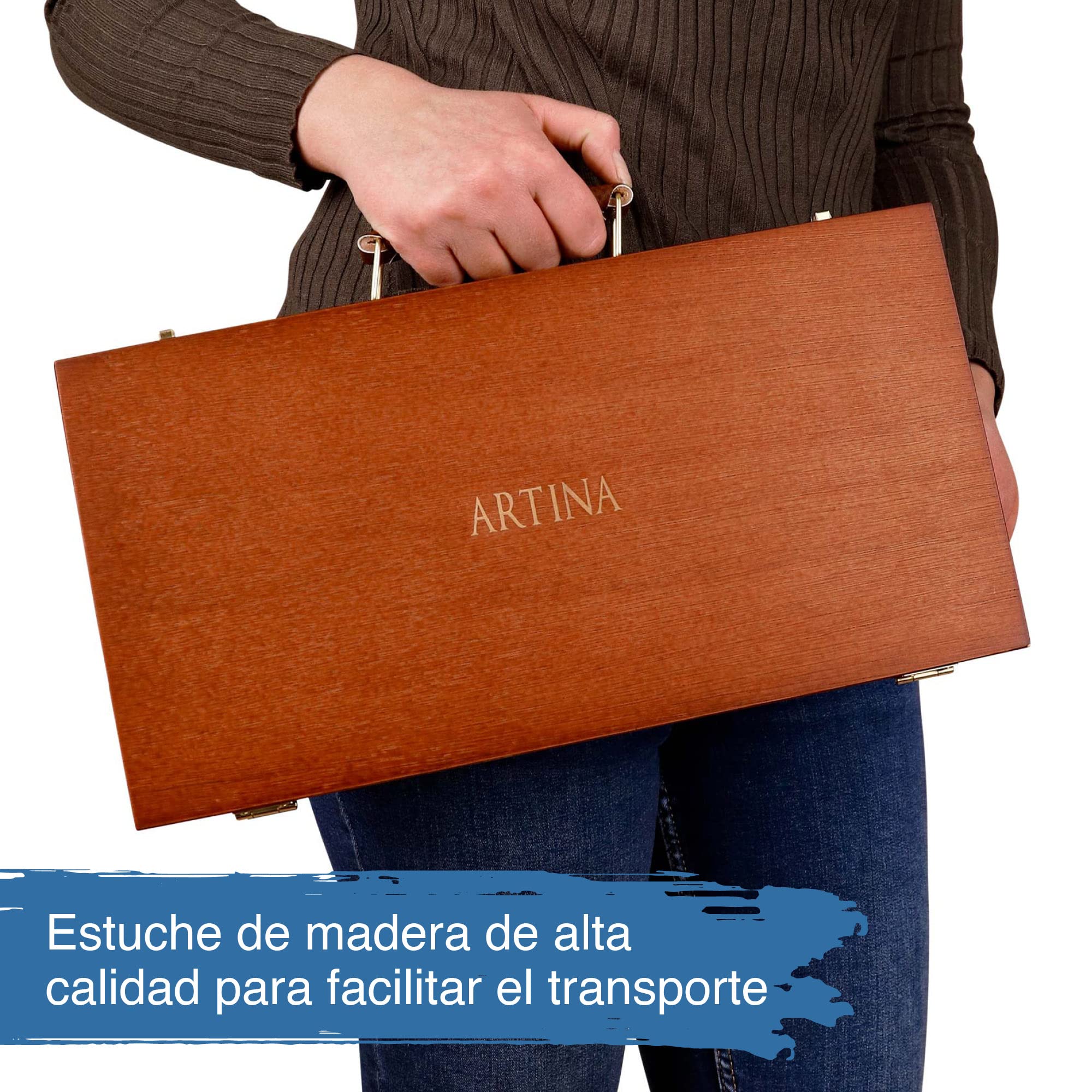 Artina Set de tizas de pastel Pastilo – Set de 96 tizas para artistas con tonos de color excelentes – Maletín de arte con certificación FSC Crayones blandos para pintar