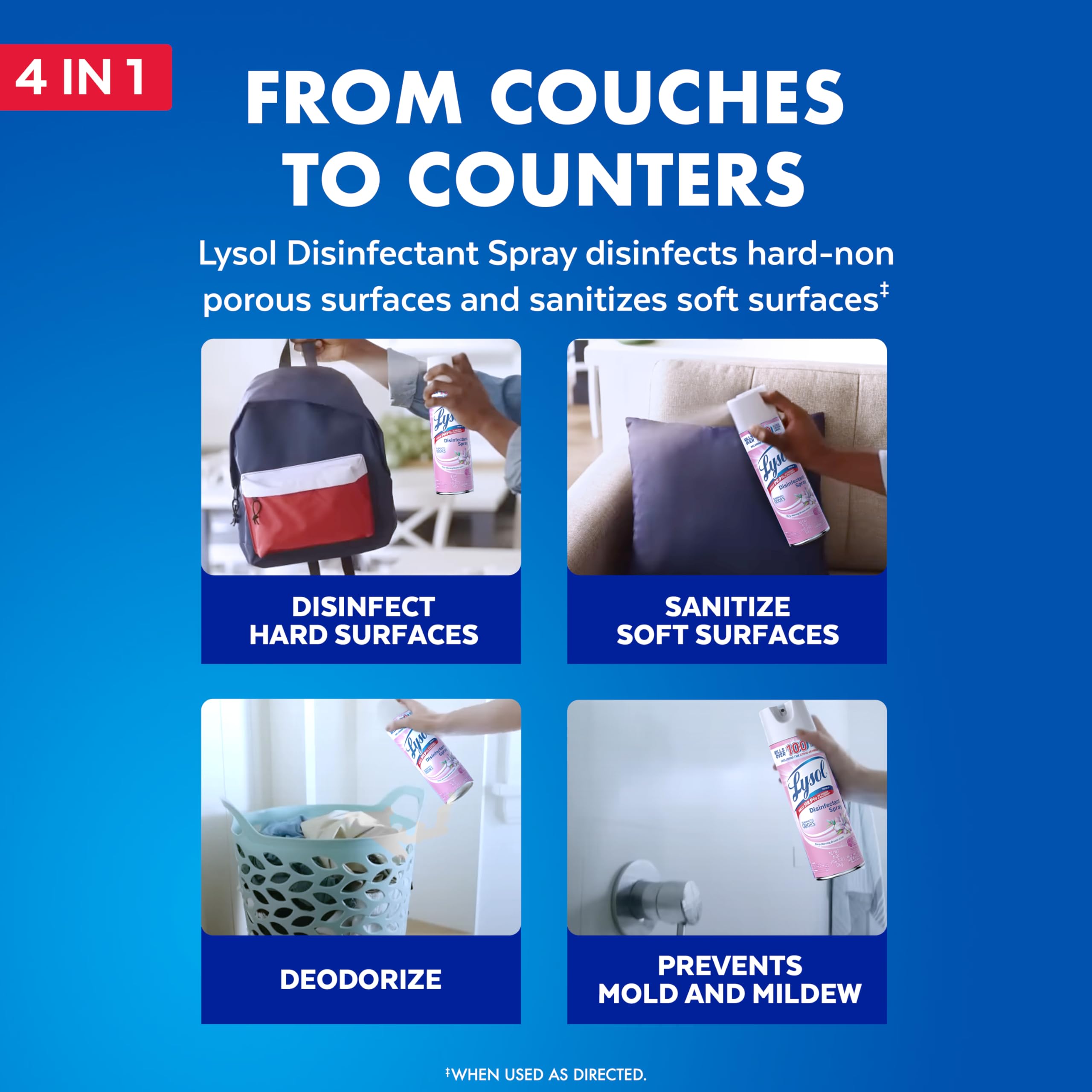 Lysol Disinfectant Spray, Sanitizing And Antibacterial Spray, For Disinfecting And Deodorizing, Early Morning Breeze, 19 Fl Oz (Pack Of 2), Packaging May Vary