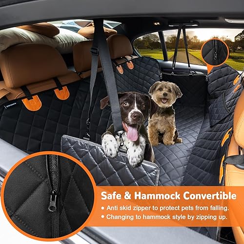 Miniatura 2 de URPOWER Funda para Asiento de Auto para Perros, 100% Impermeable Asiento para Mascotas, Hamaca 600D, Resistente a Arañazos, Antideslizante,