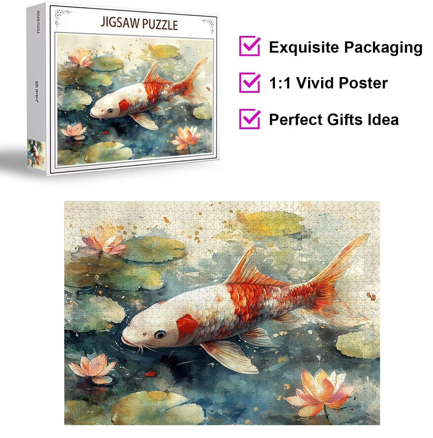 Puzzle 4000 elementów Gem wymagające klasyczne puzzle, n-346 | Rodzinne puzzle, zajęcia relaksacyjne, trudna sztuka puzzle staw, niepożądane wyzwania, prezent dla kobiet