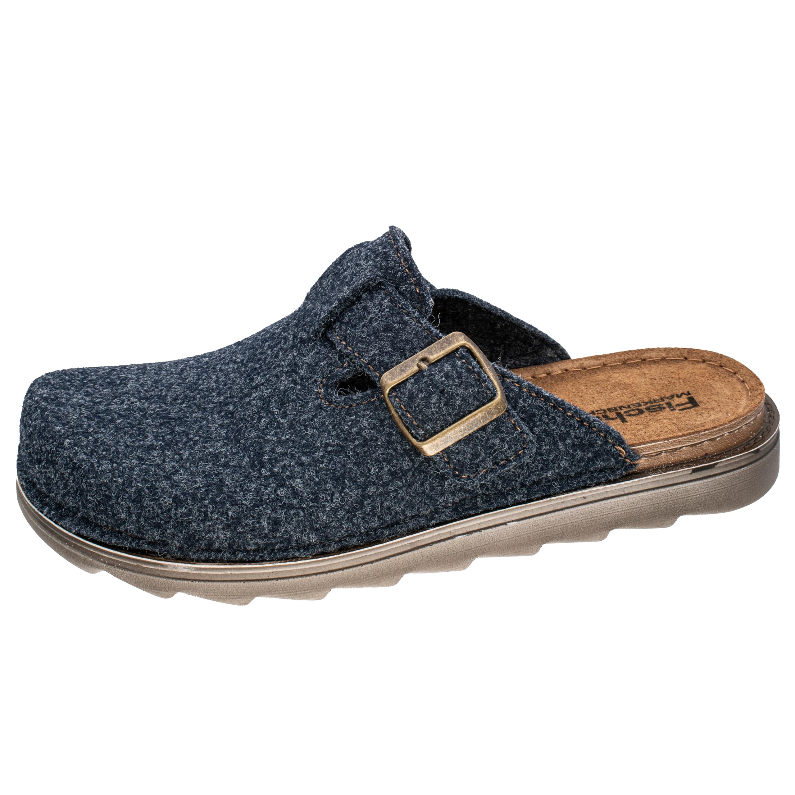 Fischer Herren Hausschuh recycelter PET Filz gepolsterte Ledersohle Lars 656661