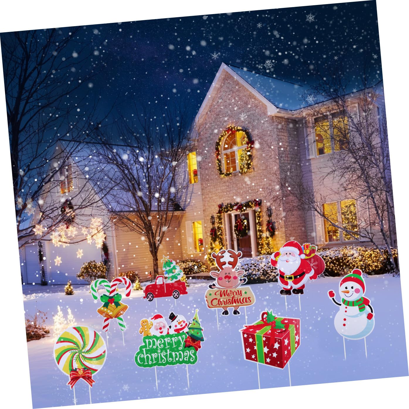 8 Pezzi Di Biglietti Di Natale Per Feste Di Natale Decorazioni Natalizie Per Esterni Decorazioni Natalizie Per Esterni Con Picchetti Cartelli Da Giardino Natalizie