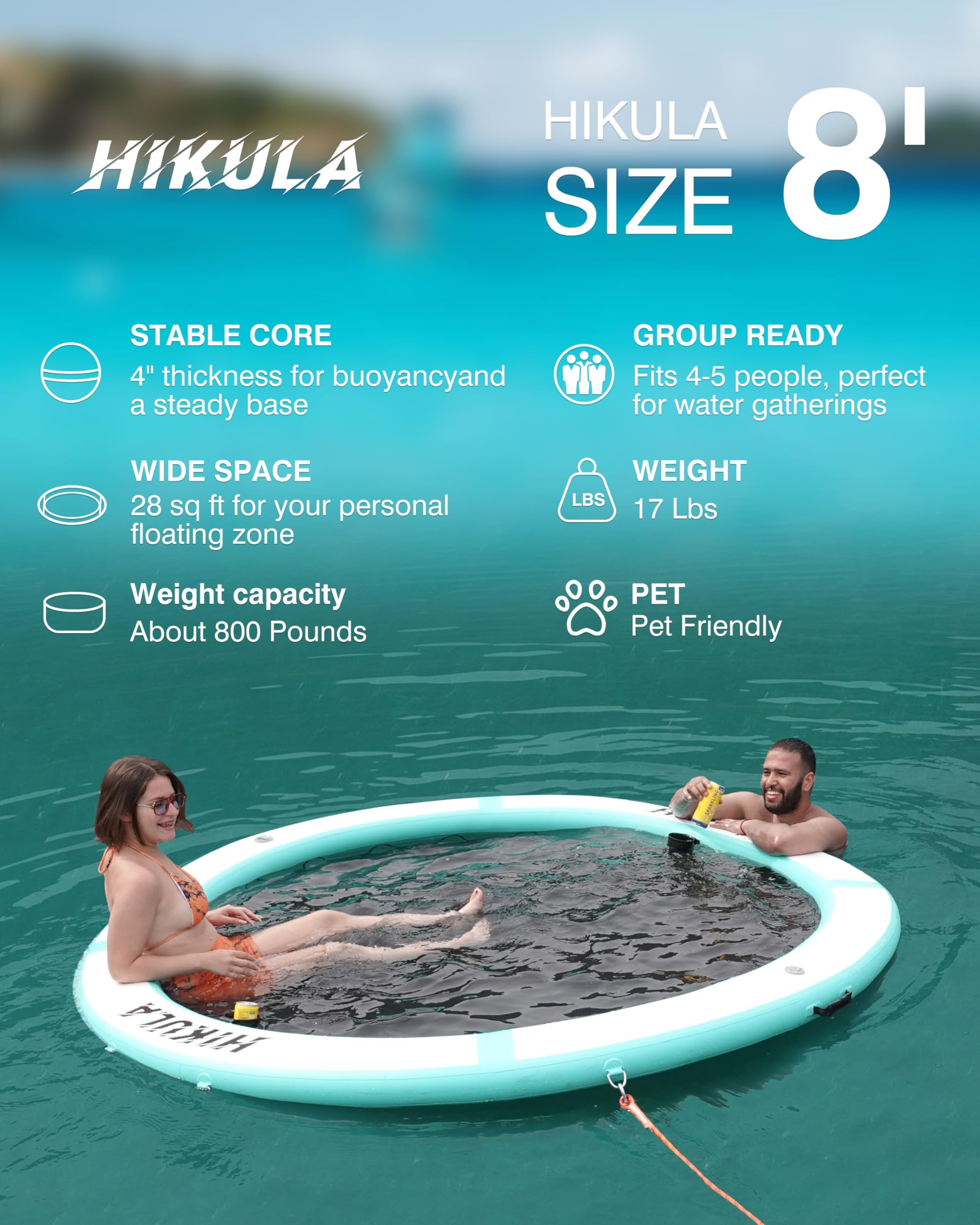 Snapklik.com : Inflatable Round Floating Ring - Water Hammock Dock, Sun ...