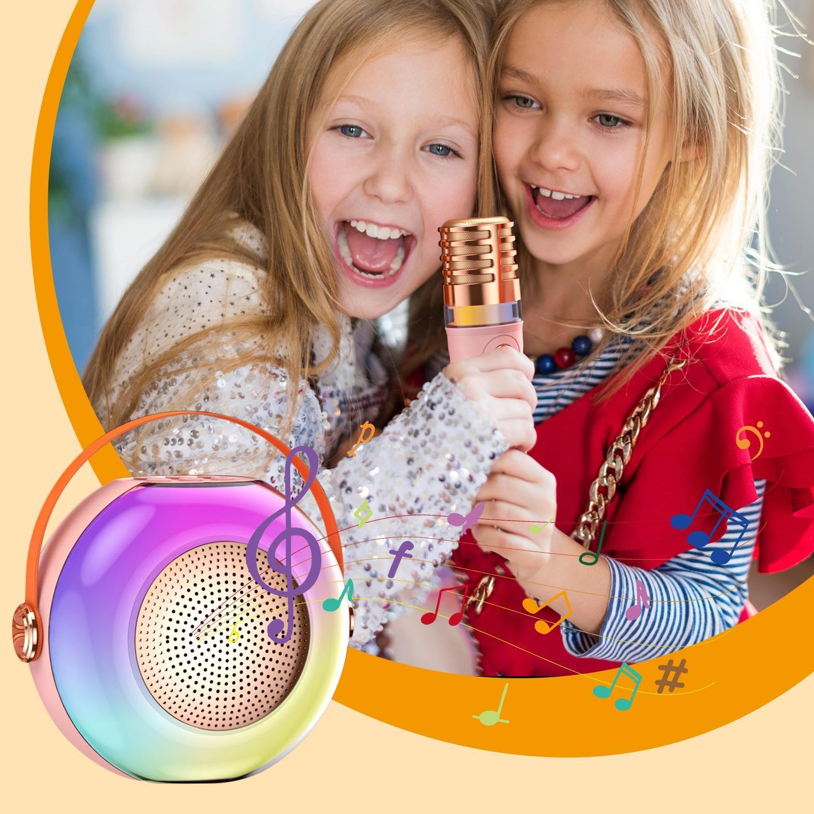 Macchina Karaoke Altoparlante Portatile Con 2 Microfoni | Audio Con Per Bambini Feste Compleanni Riunioni Familiari Vacanze Weekend e Celebrazioni