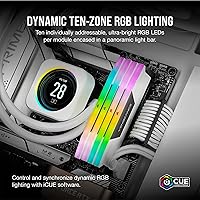 Vista 7 de CORSAIR Vengeance RGB DDR5 RAM 64GB (2x32GB) 6000MHz CL30 Intel XMP iCUE Compatible Computer Memory - White (CMH64GX5M2B6000C30W)