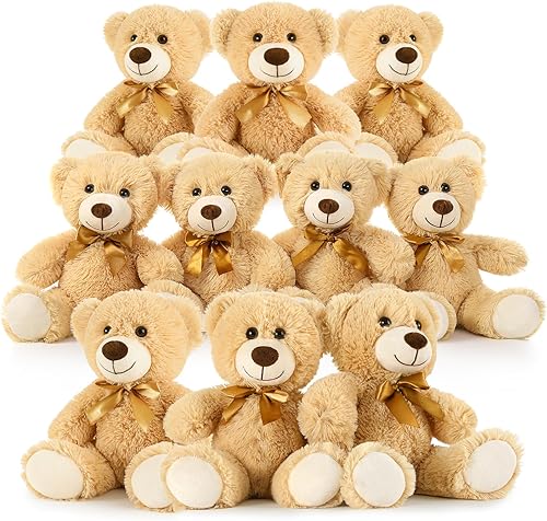 Tezituor Ositos de peluche a granel, 10 unidades, osos de peluche a granel para baby shower, osos de peluche pequeños de 14 pulgadas, osos de