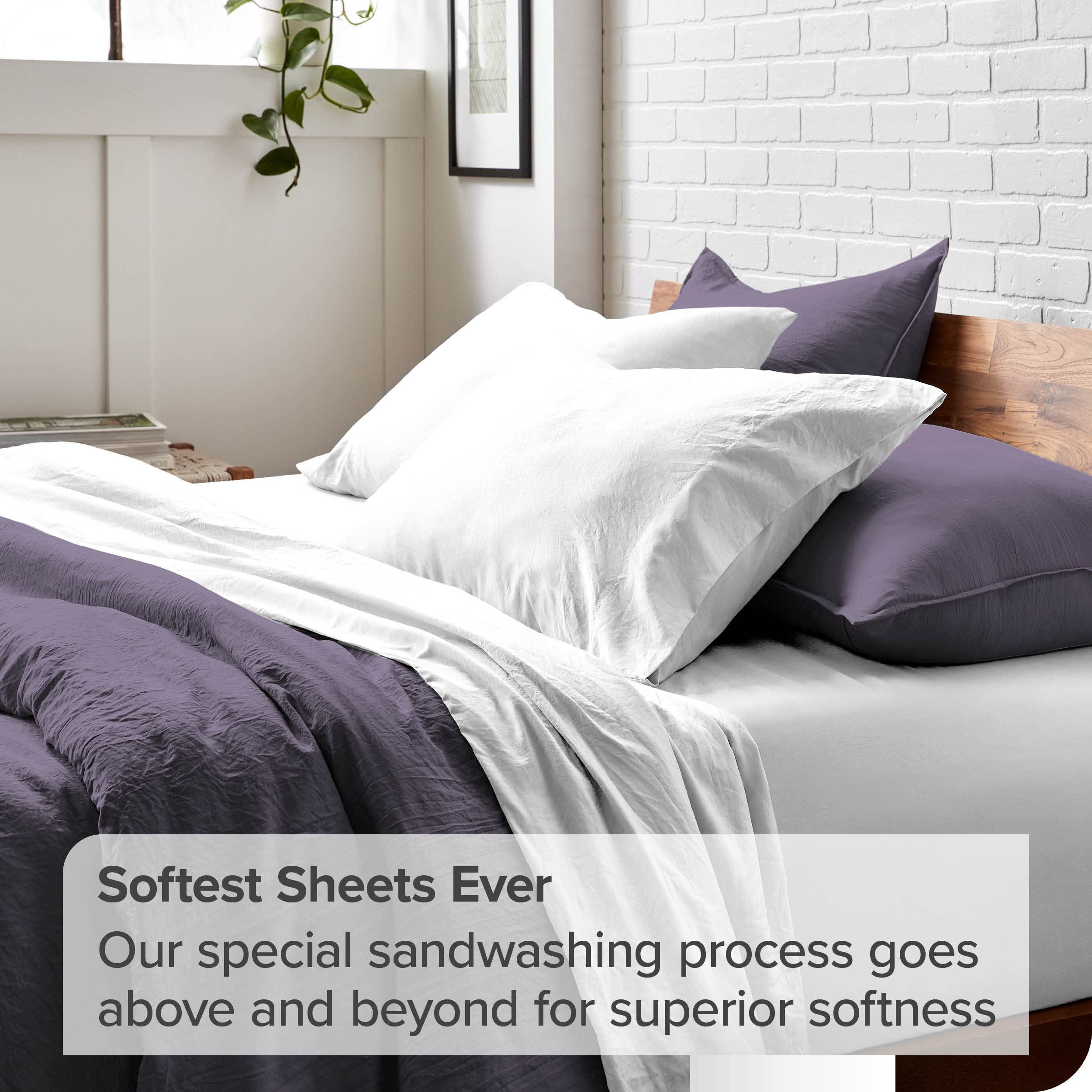 Bare Home Sandwashed Duvet Cover Full 