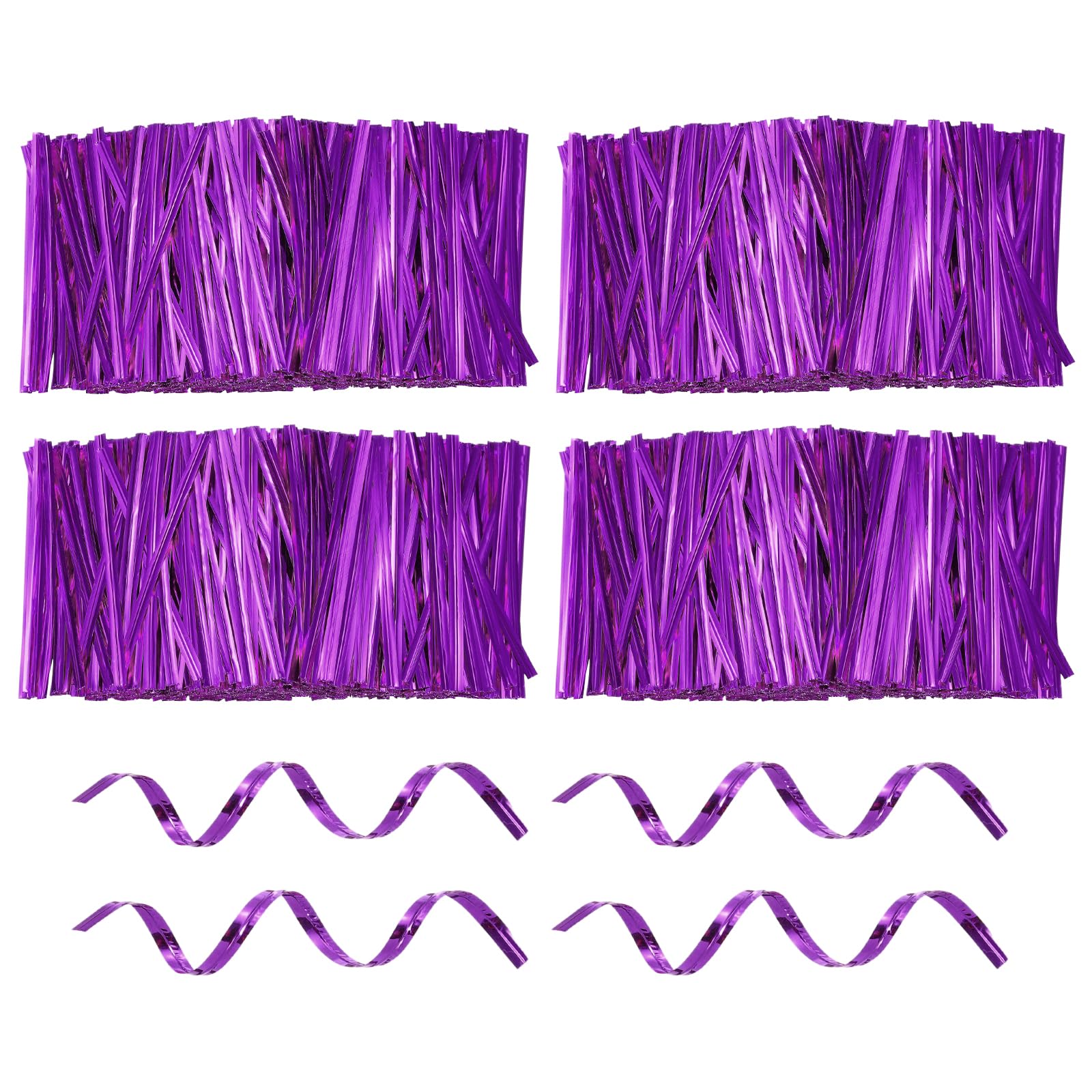 sourcing map 3200pcs Bag Twist Ties 80mm Reusable Metallic Twist Ties Wire Cable Ties Plastic Bag Sealers for Party Bread Candy Cake Present Supplies, Purple