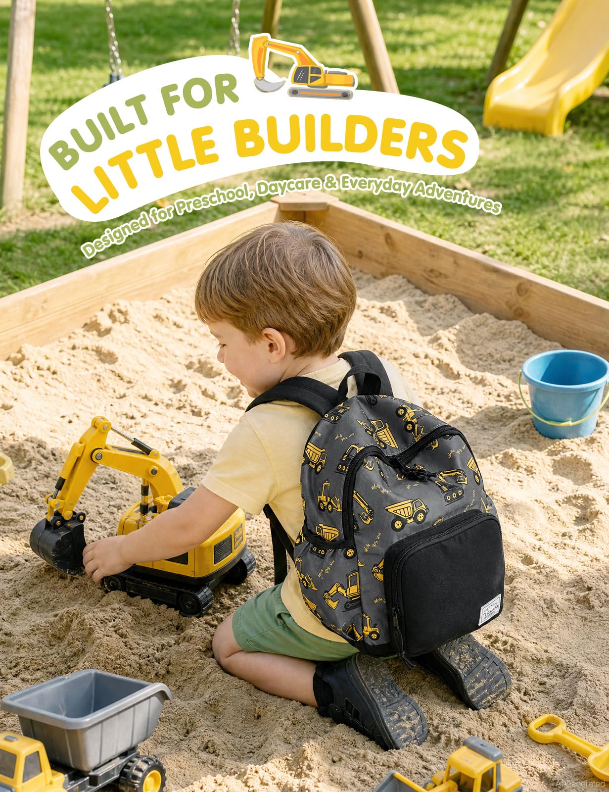 VASCHY Sac à Dos Enfant, Léger Cartable Filles Garcons Primaire Maternelle 4-6 Ans Imperméable Mignon Sac à Dos Fille Garçon pour A4 Dossier Préscolaire Voyage avec Sangle de Poitrine