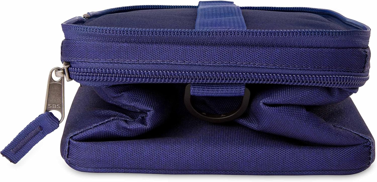 PackIt MOD 3-IN-1 Lunch Box, True Blue, Triple Function System, Insulated and Freezable with EcoFreeze Technology, Removable Crossbody Strap, Top Handle, Designed for Fresh Office or Work Lunches