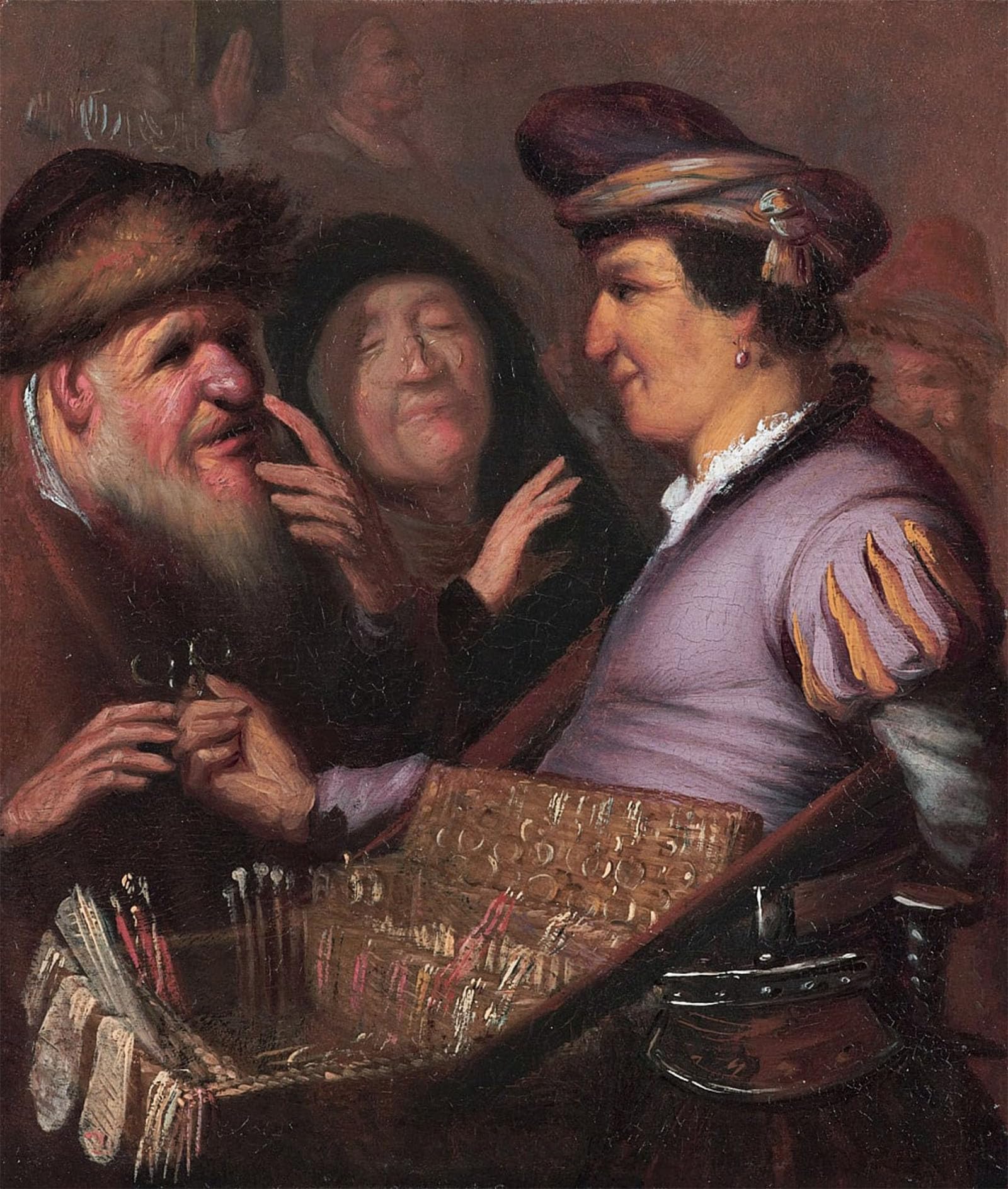 POSTERIIk Famous Modern Artwork Art Mural The spectacle-pedlar by Rembrandt van Rijn Oil Paintings Pictures for Home Decor 60x90cm