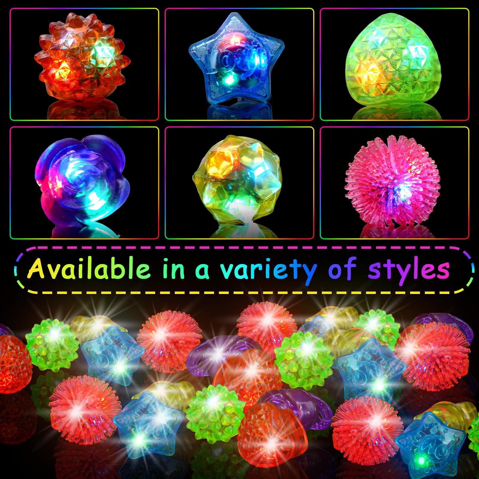 OLUPP 100 piezas de recuerdos de fiesta brillantes para fiestas de neón para fiestas brillantes, bodas, conciertos, raves
