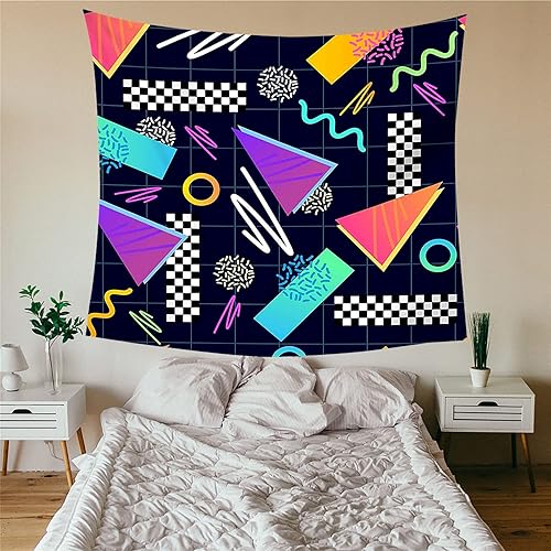 Miniatura 8 de Remain Unique Tapiz de estilo de moda de los años 80 y 90, tapiz de poliéster, tapiz decorativo para colgar en la pared para dormitorio, 59.1 x 90.6